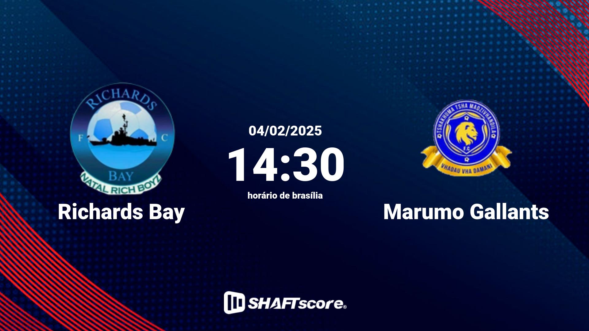 Estatísticas do jogo Richards Bay vs Marumo Gallants 04.02 14:30