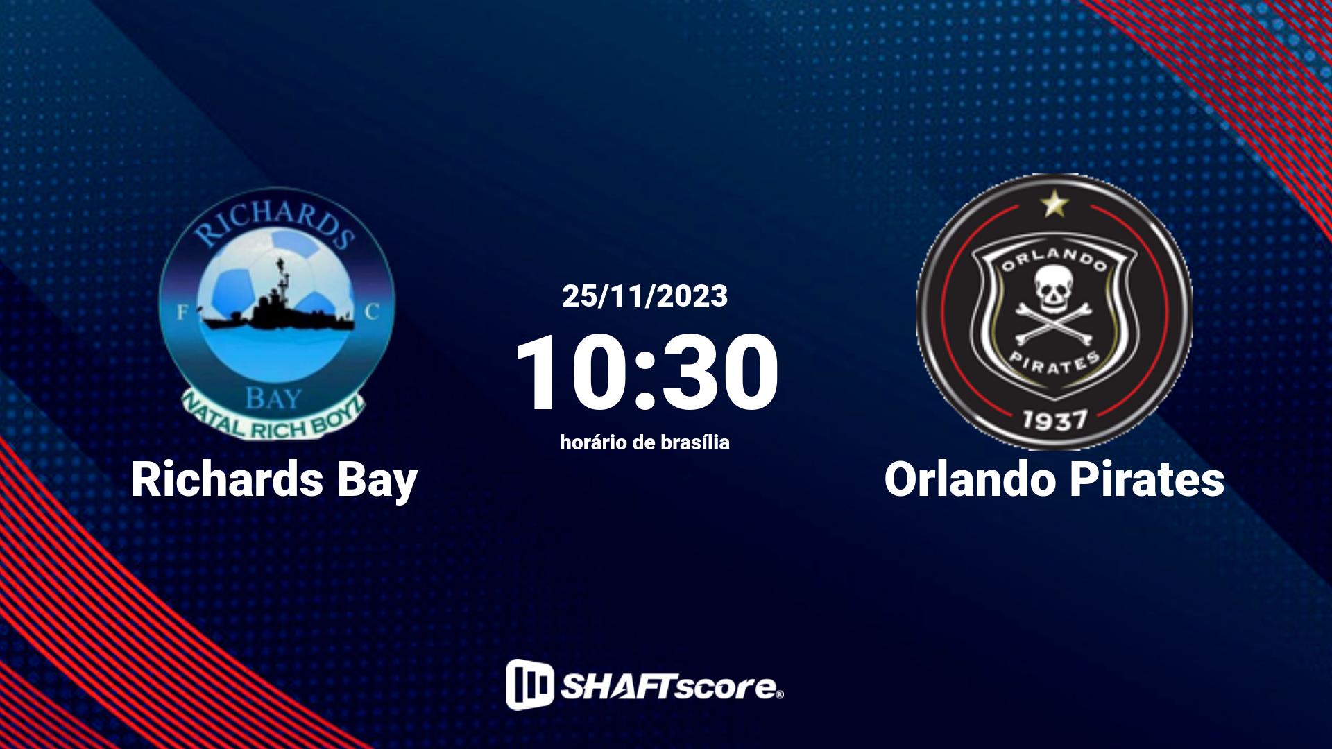 Estatísticas do jogo Richards Bay vs Orlando Pirates 25.11 10:30