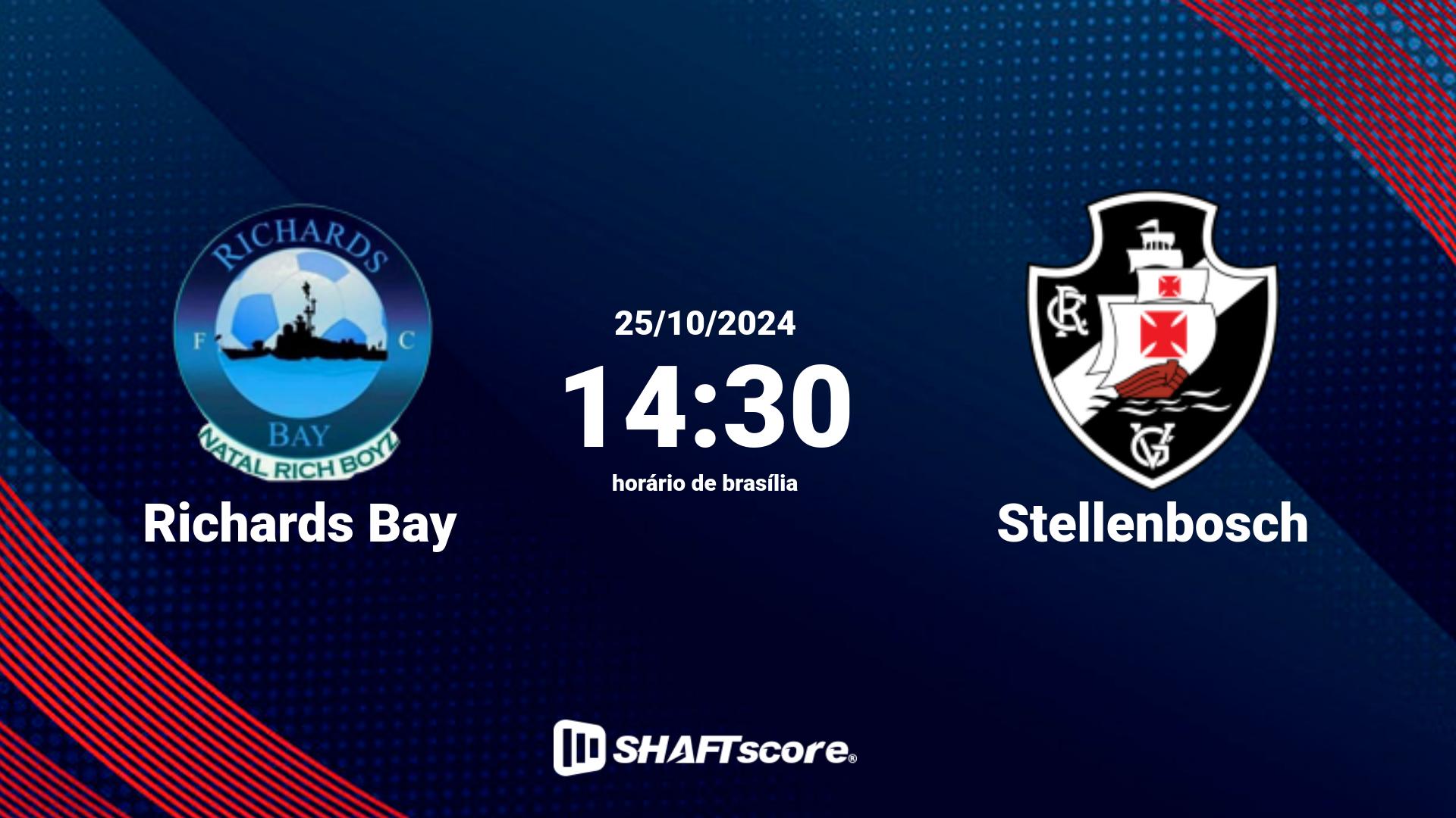 Estatísticas do jogo Richards Bay vs Stellenbosch 25.10 14:30