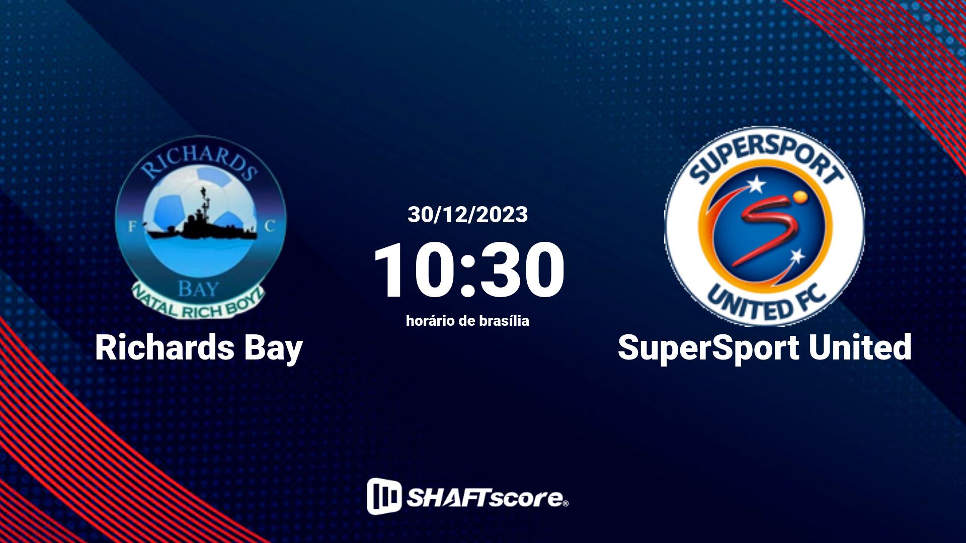 Estatísticas do jogo Richards Bay vs SuperSport United 30.12 10:30