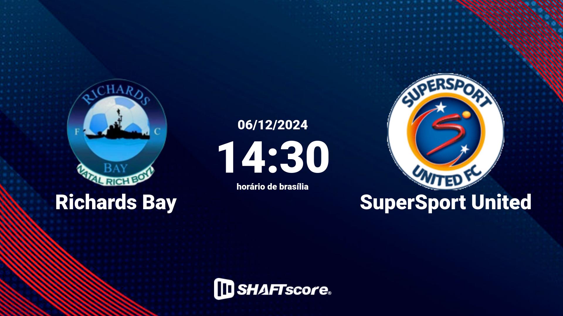 Estatísticas do jogo Richards Bay vs SuperSport United 06.12 14:30