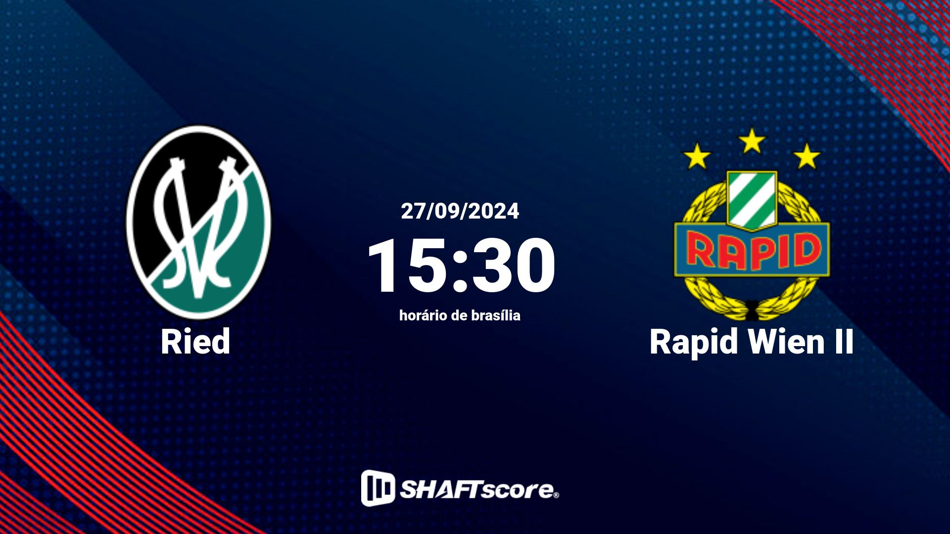 Estatísticas do jogo Ried vs Rapid Wien II 27.09 15:30