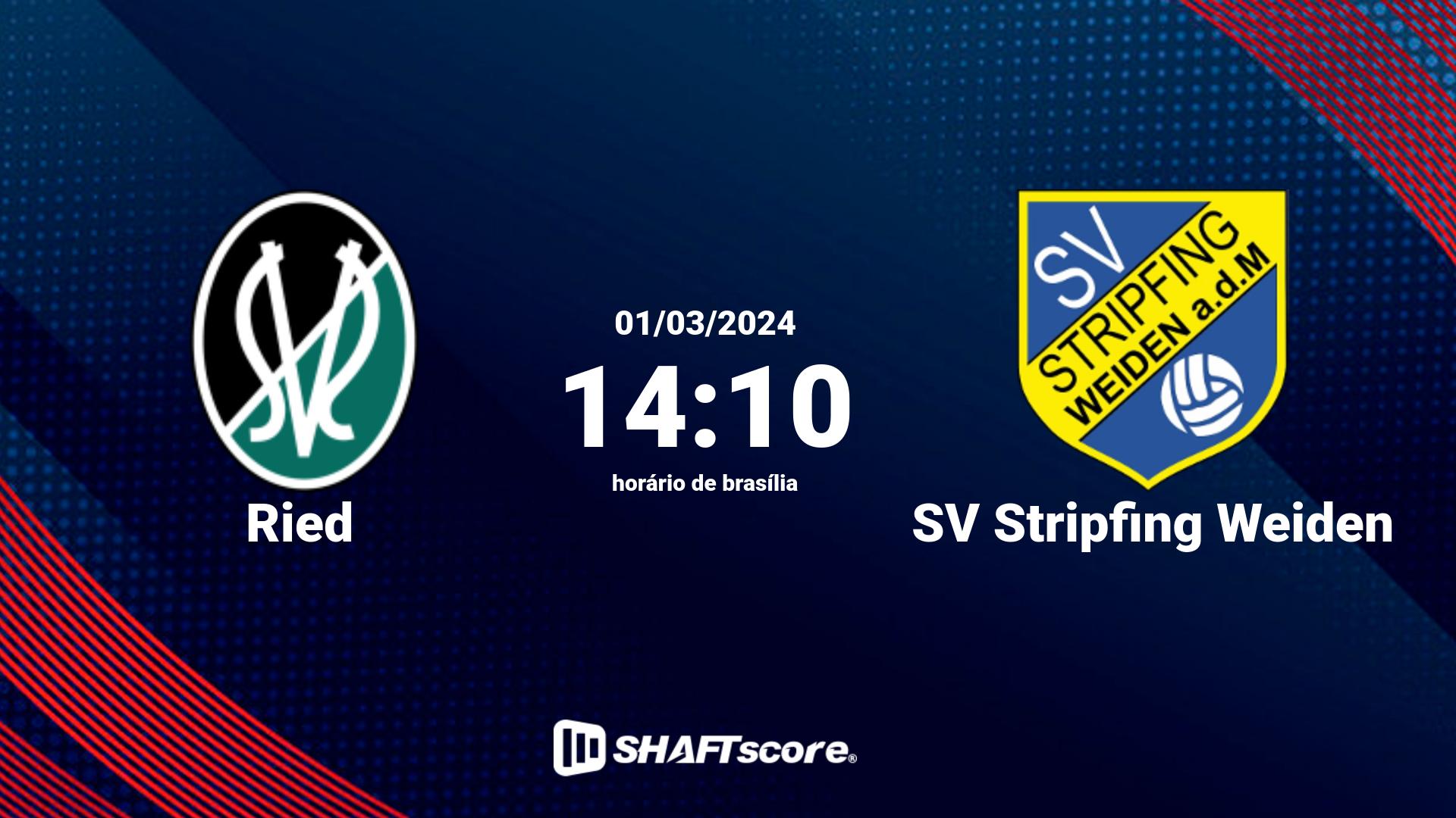 Estatísticas do jogo Ried vs SV Stripfing Weiden 01.03 14:10