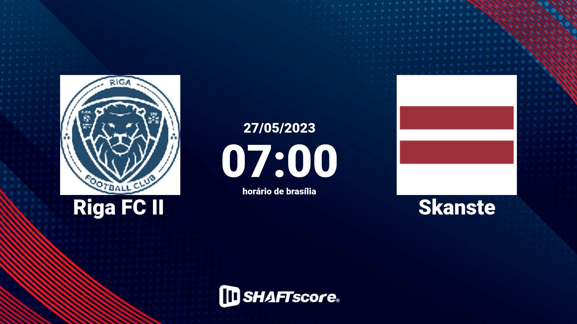 Estatísticas do jogo Riga FC II vs Skanste 27.05 07:00