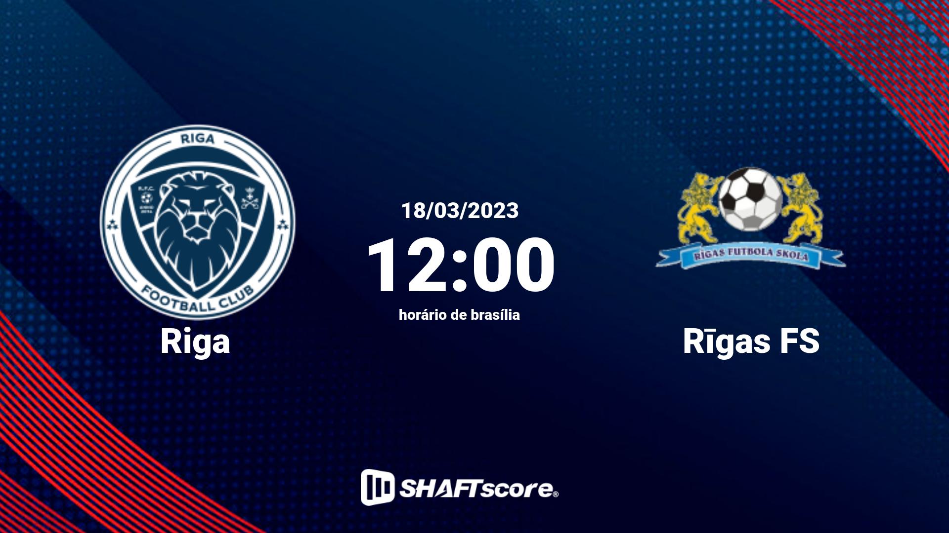 Estatísticas do jogo Riga vs Rīgas FS 18.03 12:00