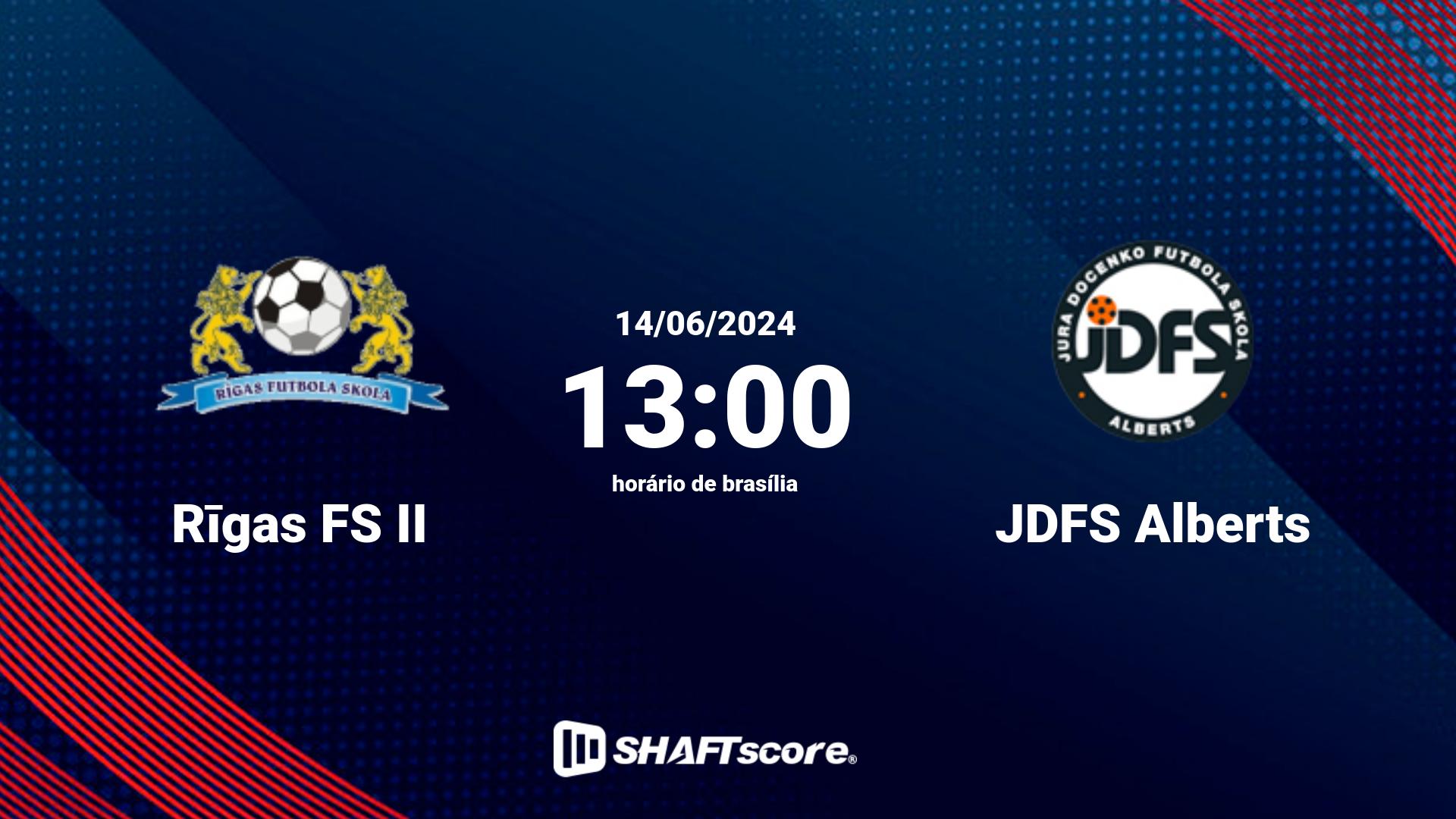 Estatísticas do jogo Rīgas FS II vs JDFS Alberts 14.06 13:00