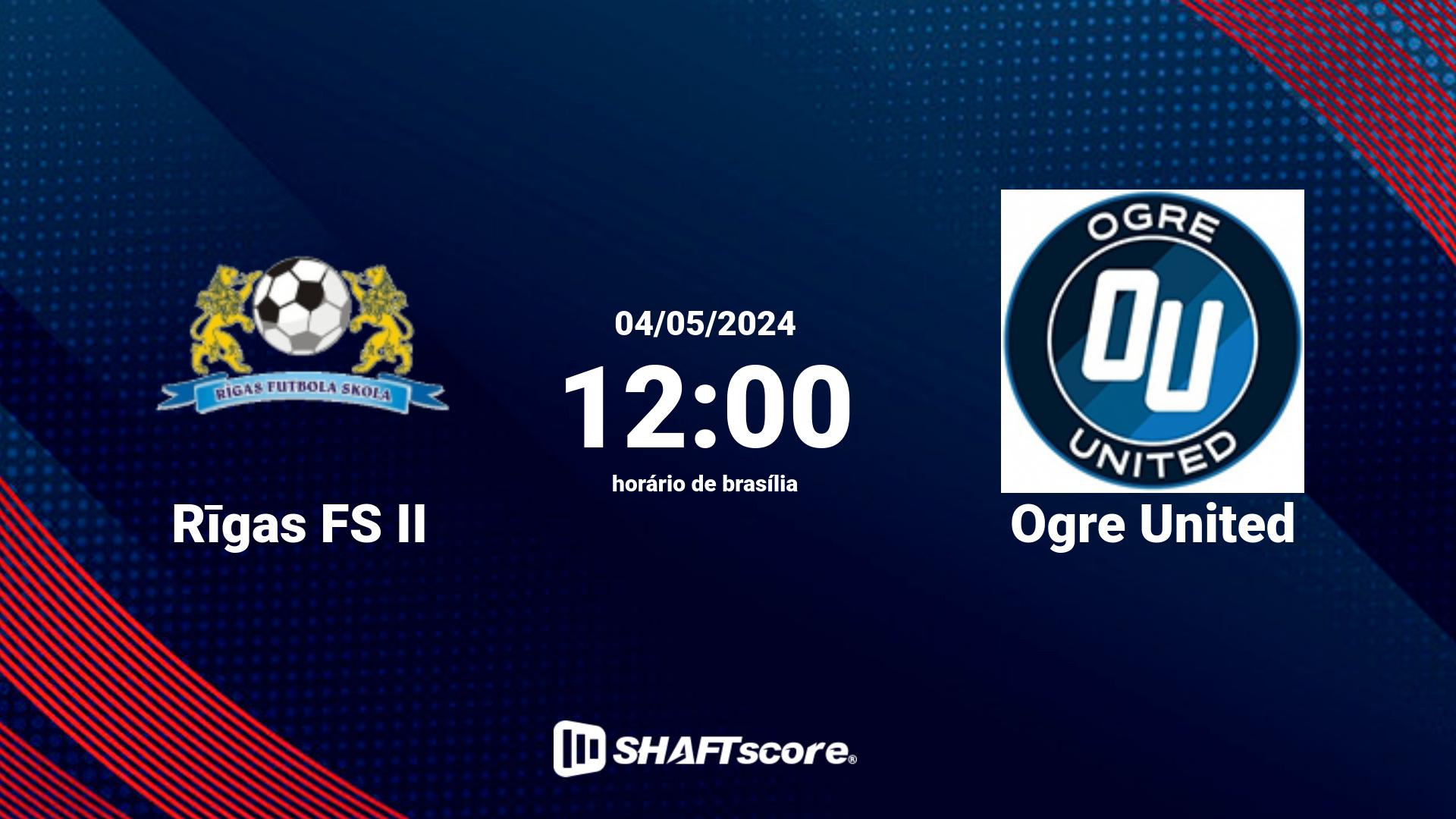 Estatísticas do jogo Rīgas FS II vs Ogre United 04.05 12:00