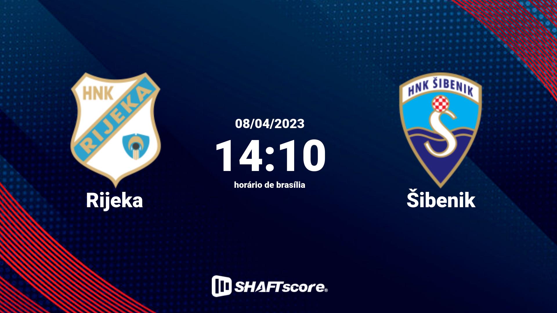 Estatísticas do jogo Rijeka vs Šibenik 08.04 14:10