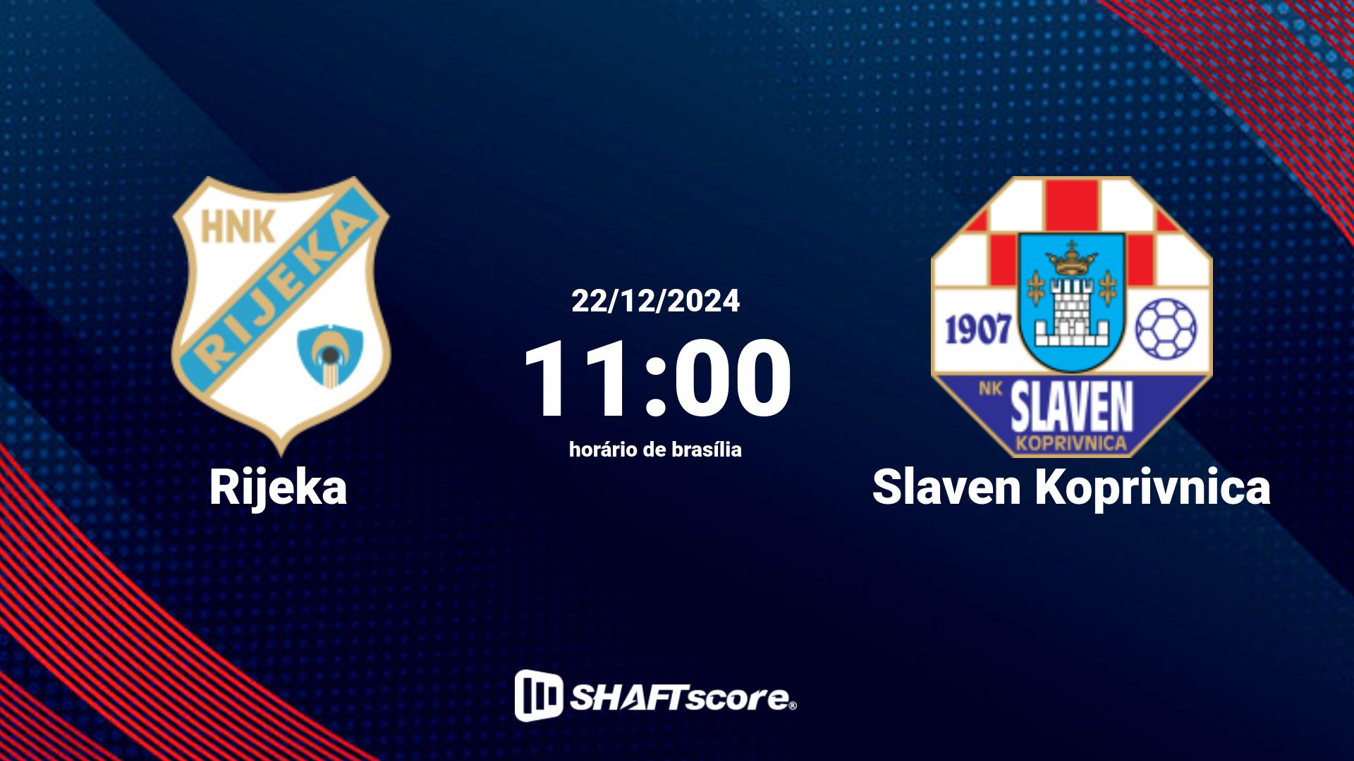 Estatísticas do jogo Rijeka vs Slaven Koprivnica 22.12 11:00