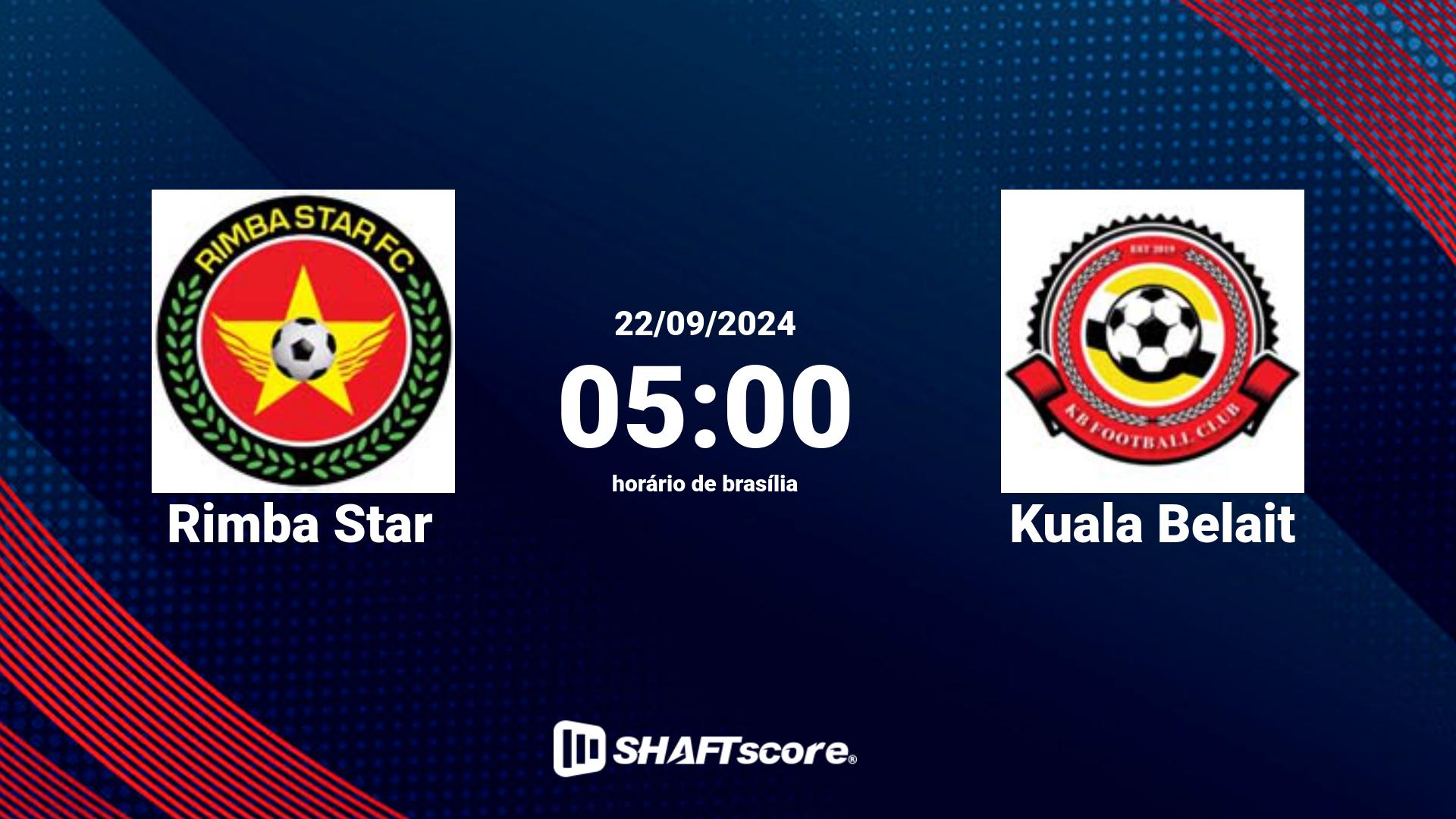 Estatísticas do jogo Rimba Star vs Kuala Belait 22.09 05:00