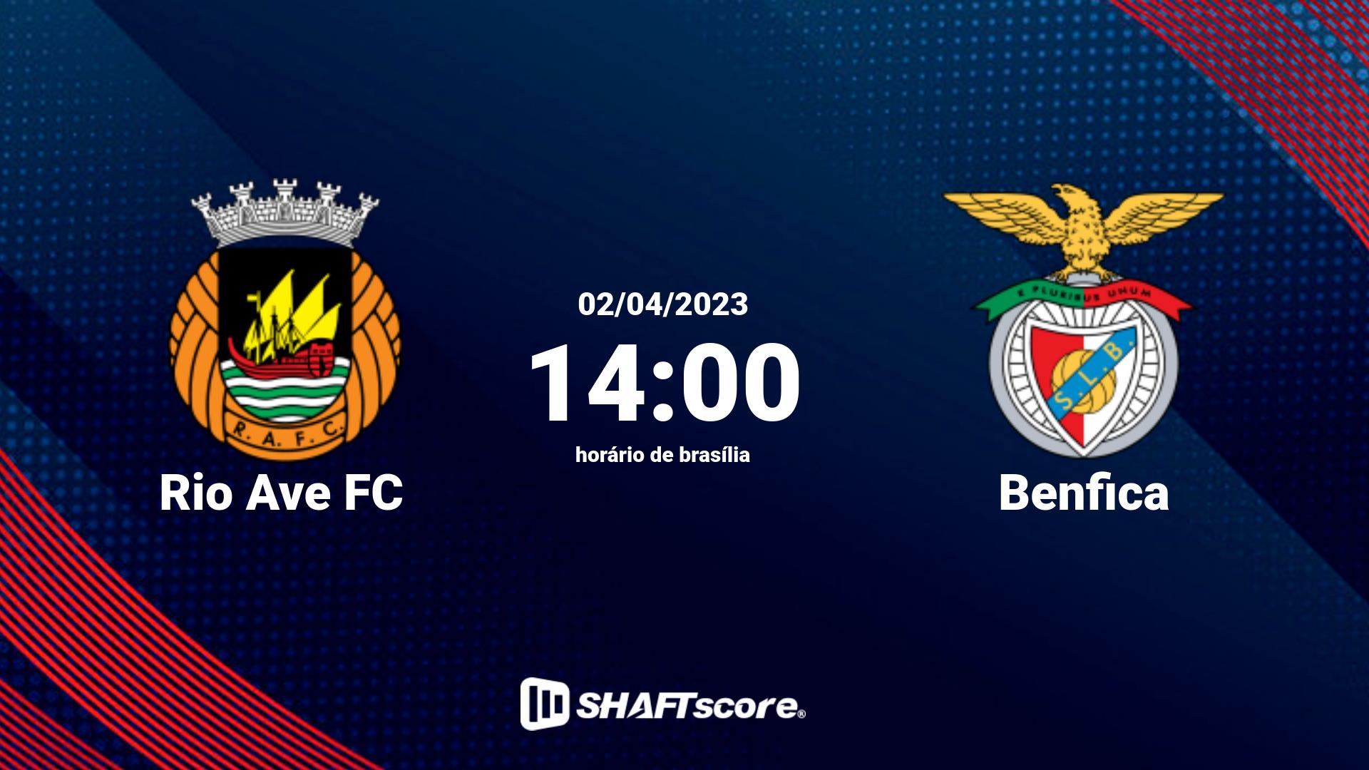 Estatísticas do jogo Rio Ave FC vs Benfica 02.04 14:00