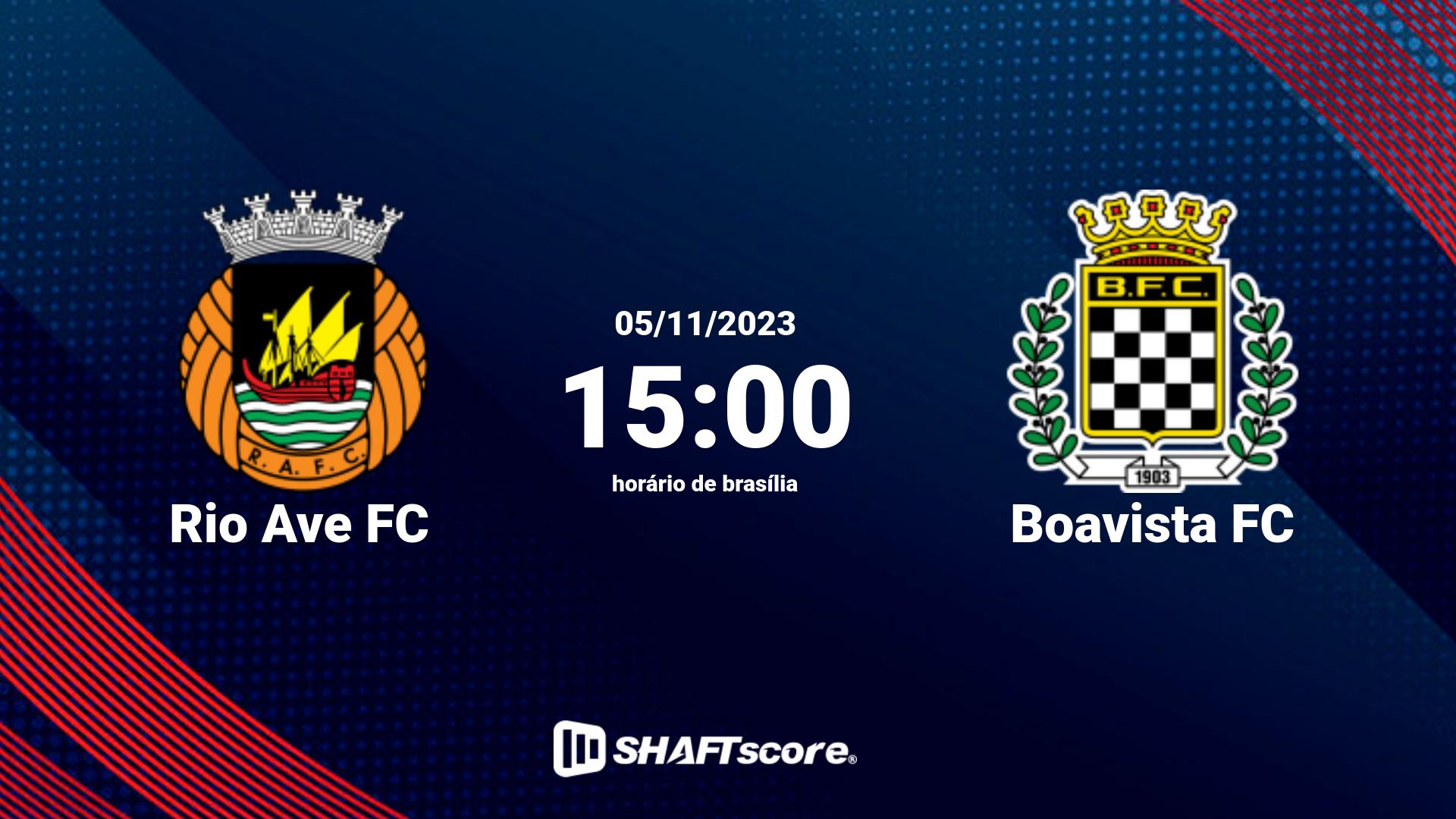 Estatísticas do jogo Rio Ave FC vs Boavista FC 05.11 15:00