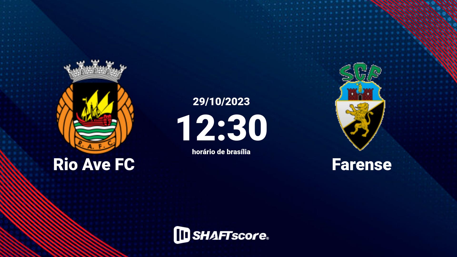 Estatísticas do jogo Rio Ave FC vs Farense 29.10 12:30