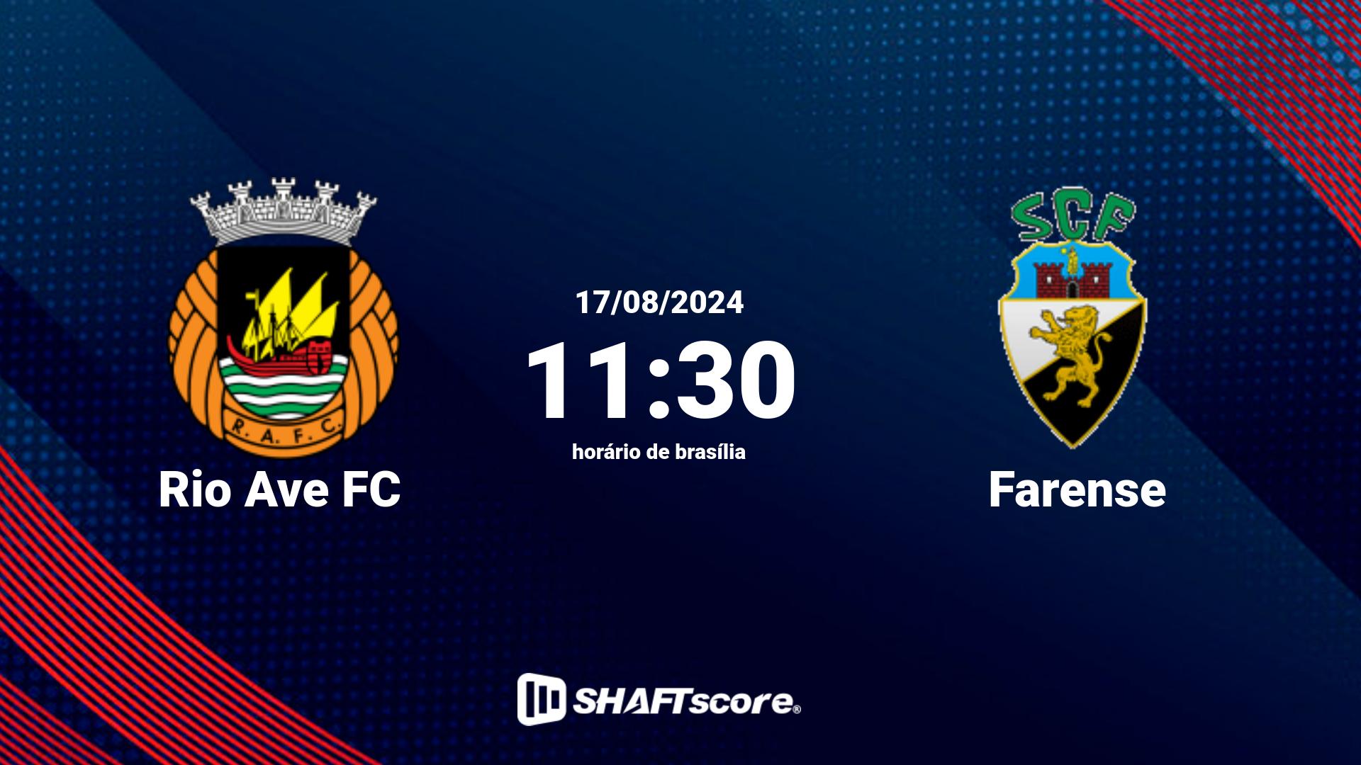 Estatísticas do jogo Rio Ave FC vs Farense 17.08 11:30