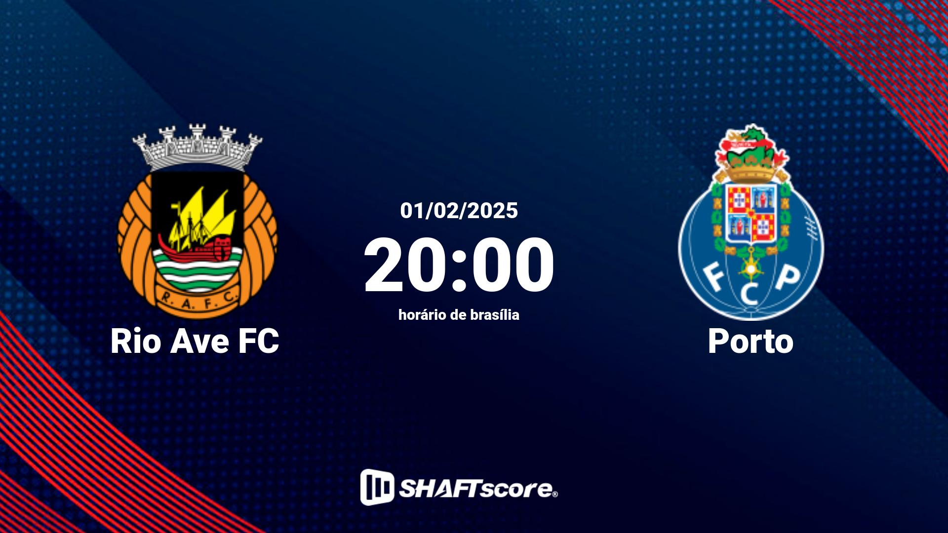 Estatísticas do jogo Rio Ave FC vs Porto 01.02 20:00