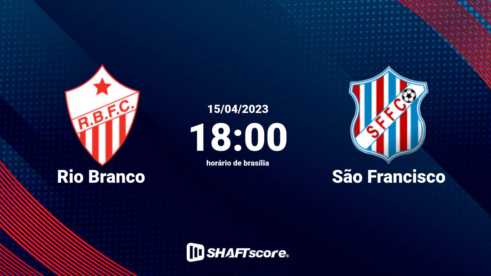 Estatísticas do jogo Rio Branco vs São Francisco 15.04 18:00