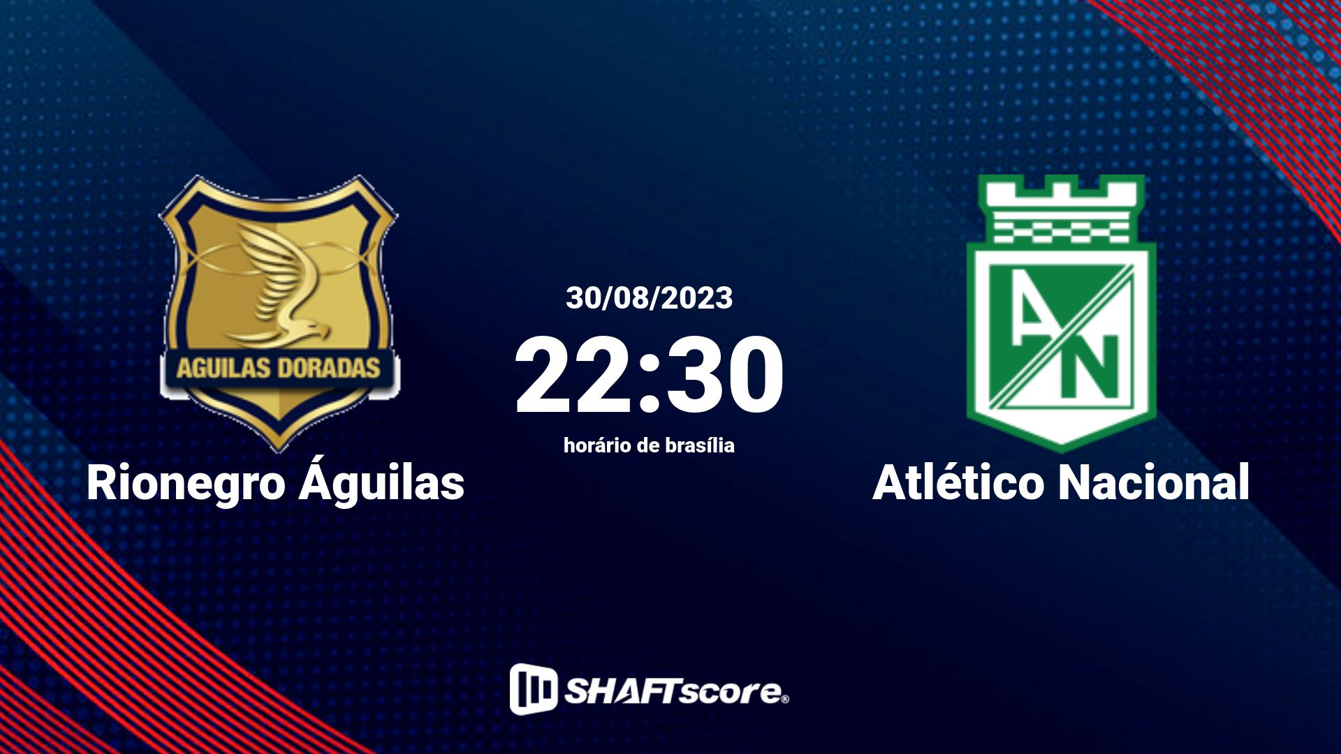 Estatísticas do jogo Rionegro Águilas vs Atlético Nacional 30.08 22:30