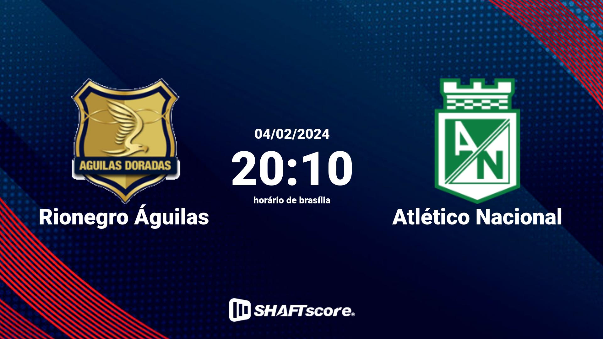 Estatísticas do jogo Rionegro Águilas vs Atlético Nacional 04.02 20:10