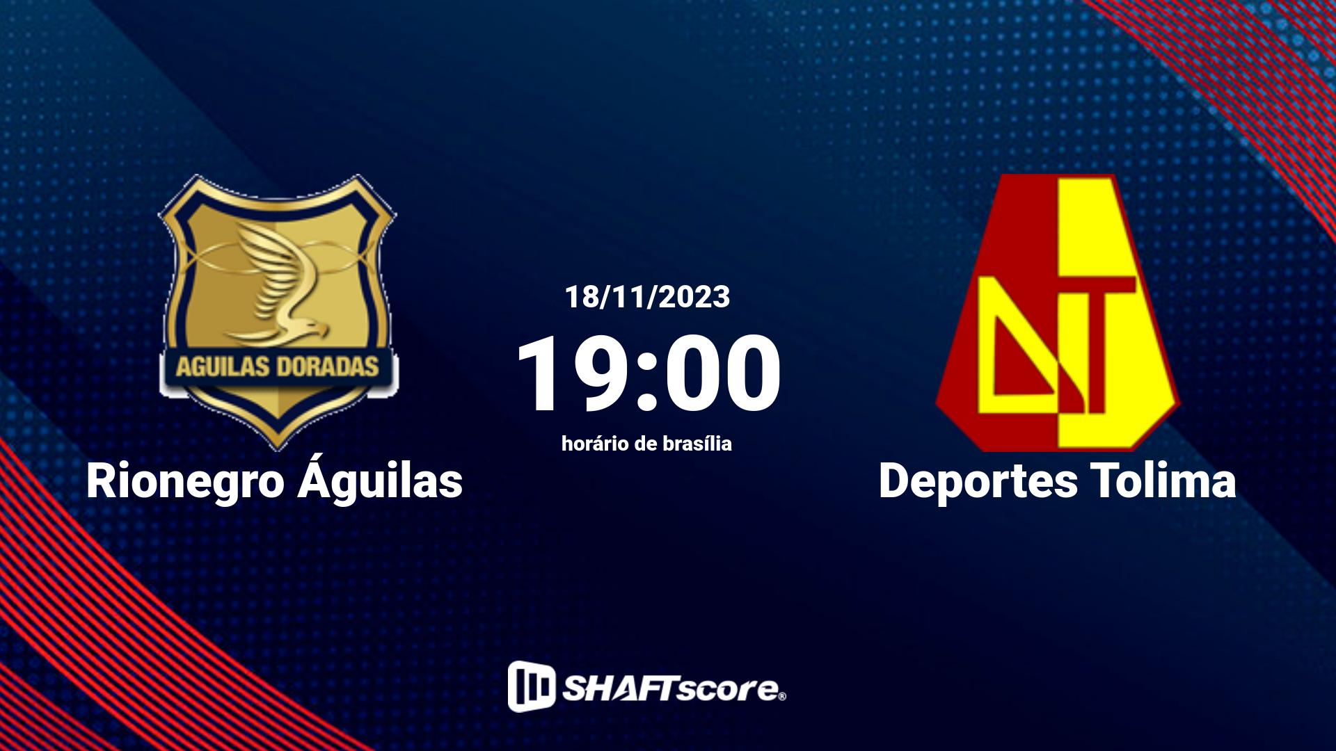 Estatísticas do jogo Rionegro Águilas vs Deportes Tolima 18.11 19:00