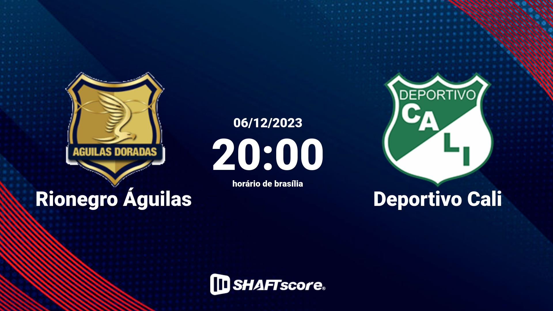 Estatísticas do jogo Rionegro Águilas vs Deportivo Cali 06.12 20:00