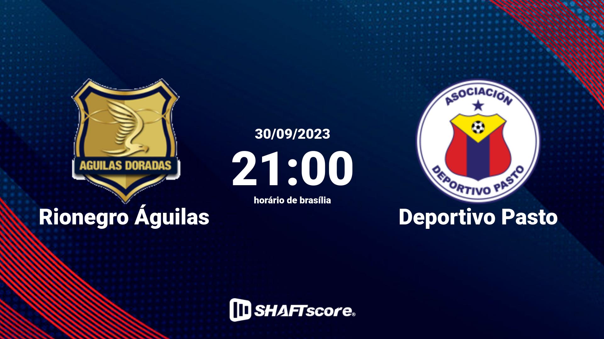 Estatísticas do jogo Rionegro Águilas vs Deportivo Pasto 30.09 21:00