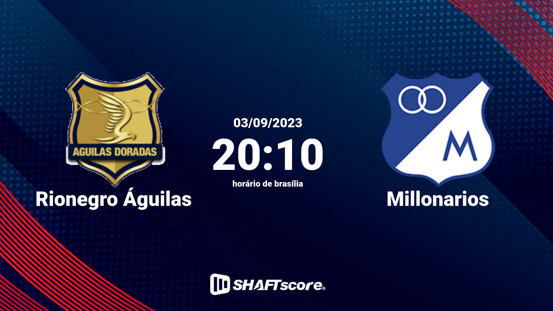 Estatísticas do jogo Rionegro Águilas vs Millonarios 03.09 20:10