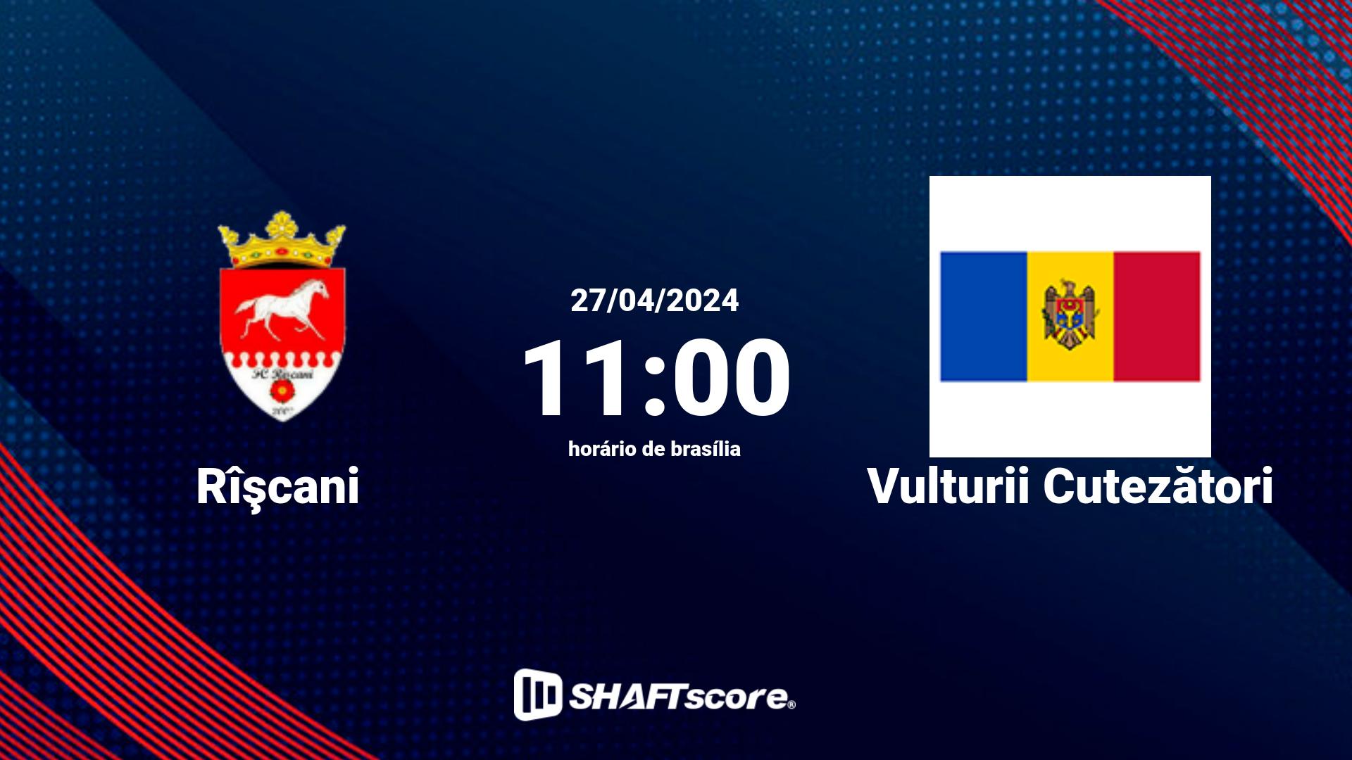 Estatísticas do jogo Rîşcani vs Vulturii Cutezători 27.04 11:00