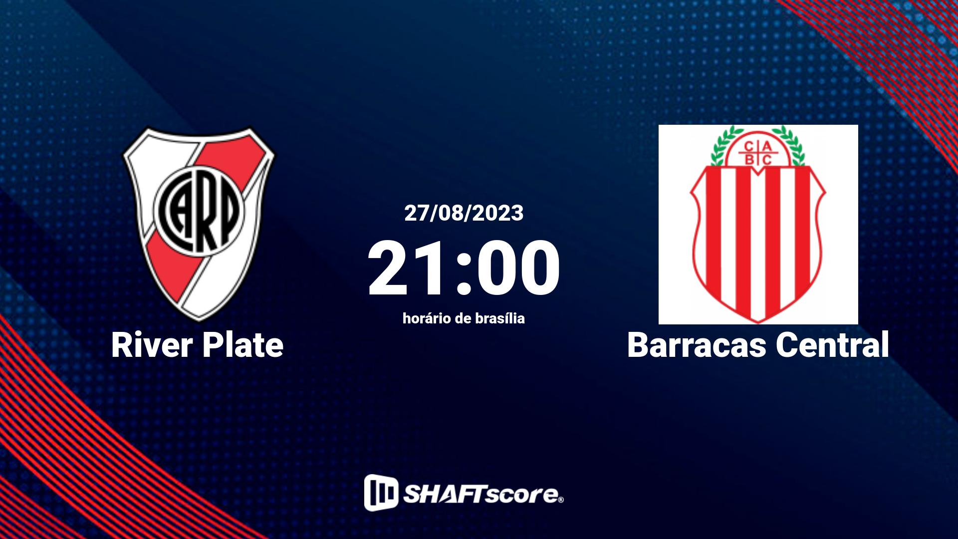 Estatísticas do jogo River Plate vs Barracas Central 27.08 21:00