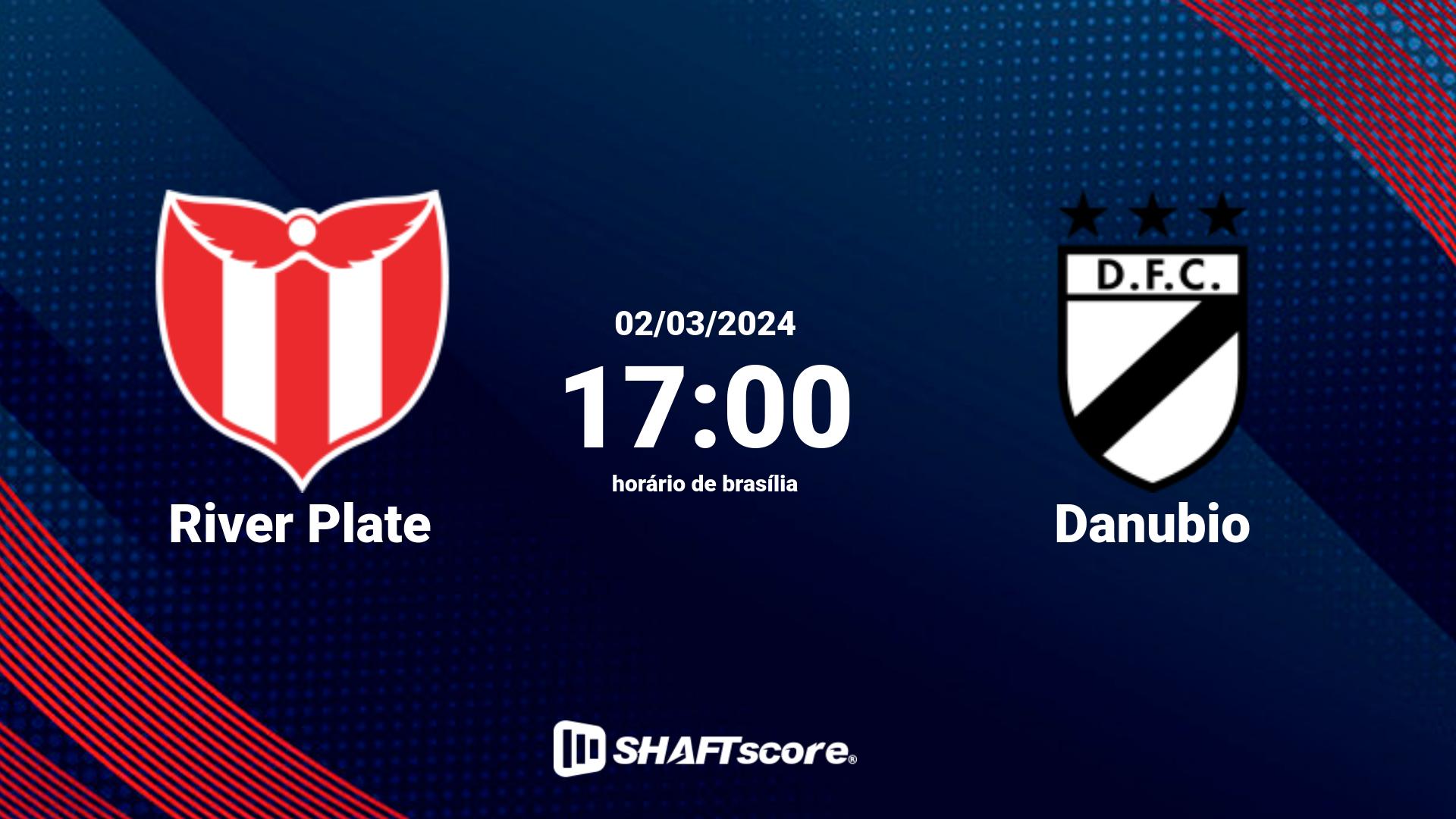 Estatísticas do jogo River Plate vs Danubio 02.03 17:00