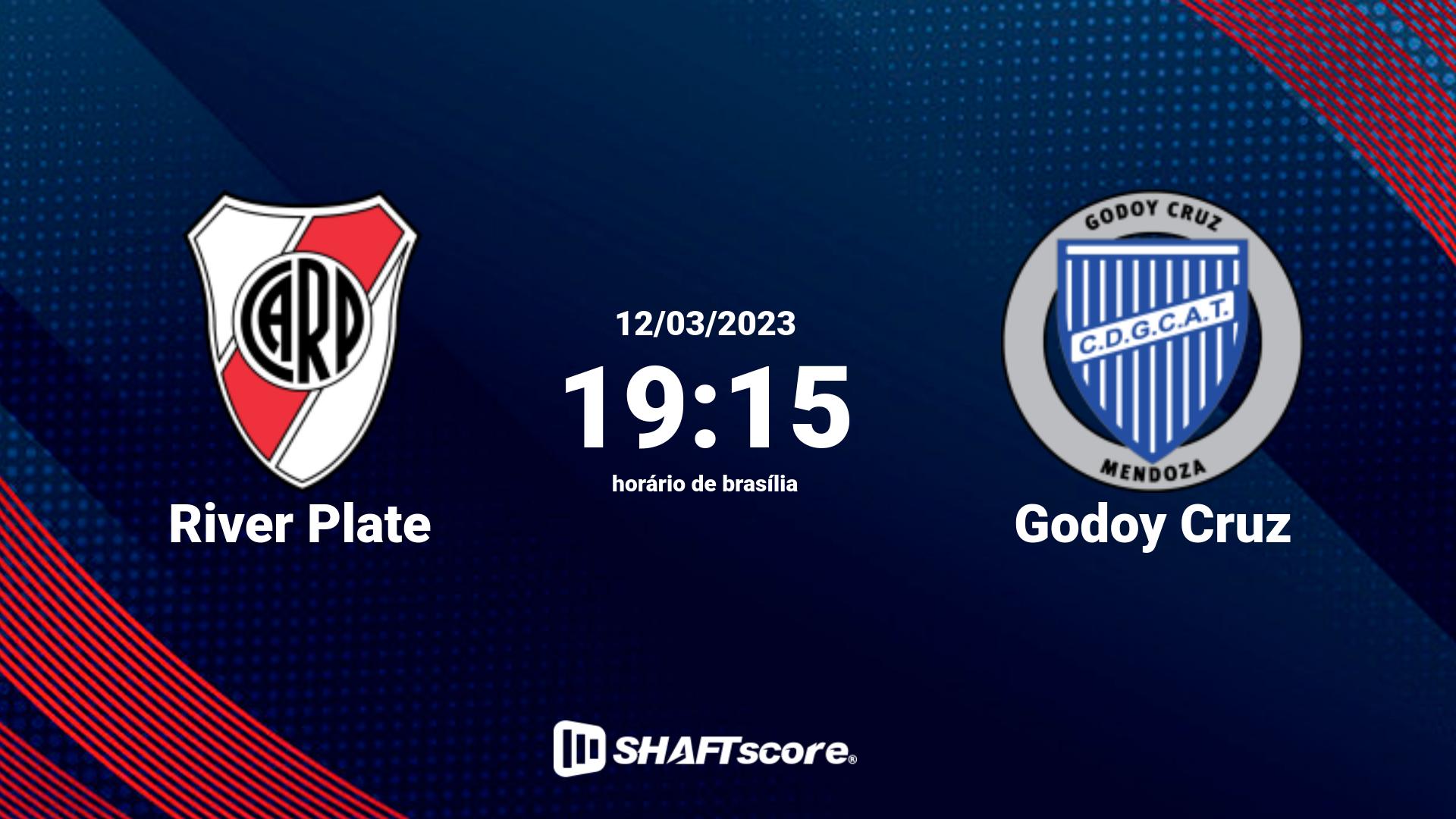 Estatísticas do jogo River Plate vs Godoy Cruz 12.03 19:15