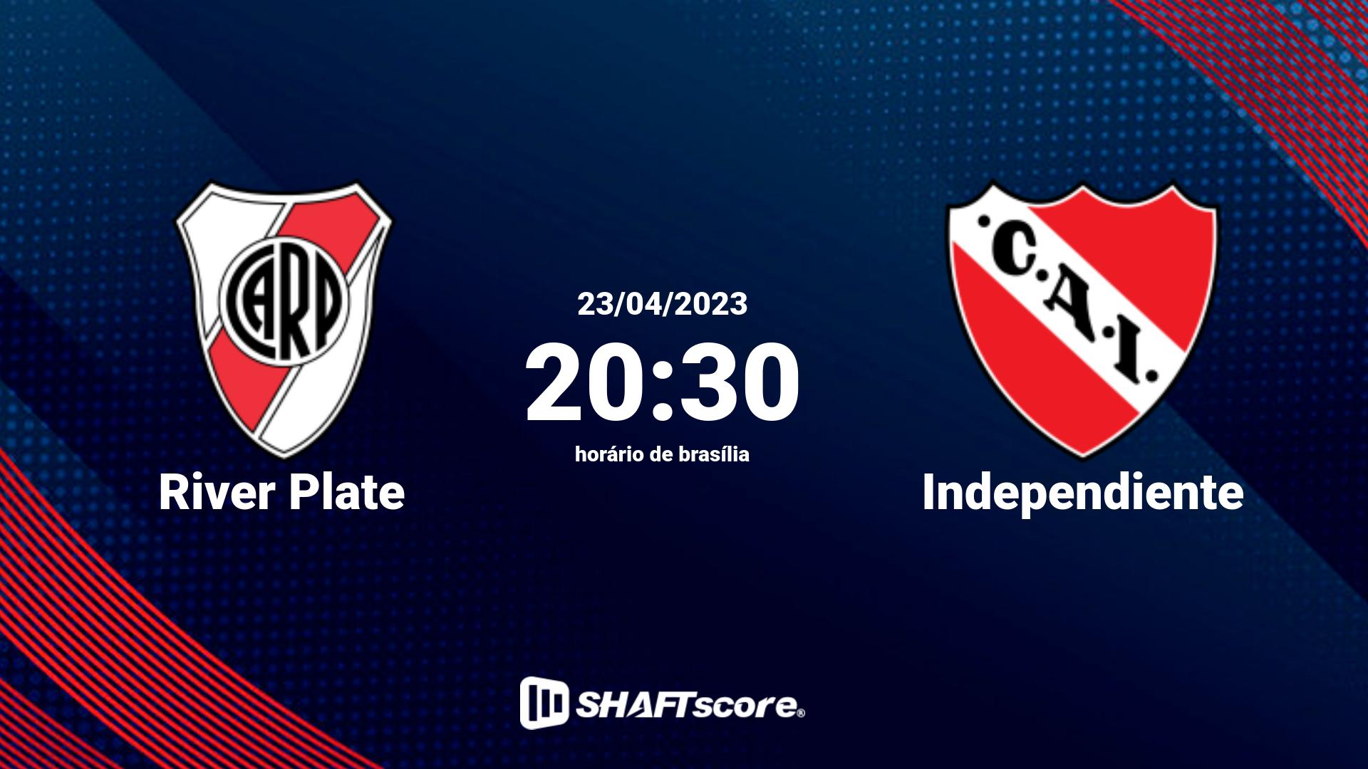 Estatísticas do jogo River Plate vs Independiente 23.04 20:30