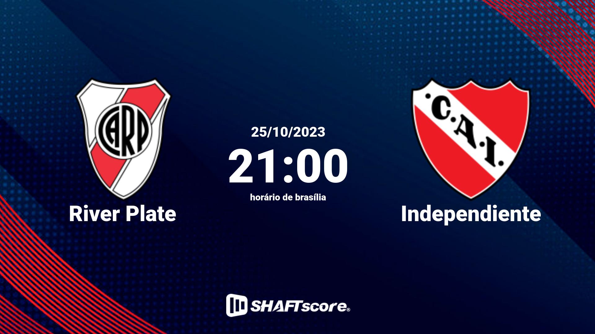 Estatísticas do jogo River Plate vs Independiente 25.10 21:00