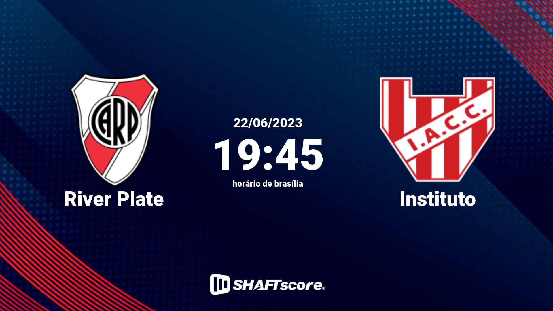 Estatísticas do jogo River Plate vs Instituto 22.06 19:45