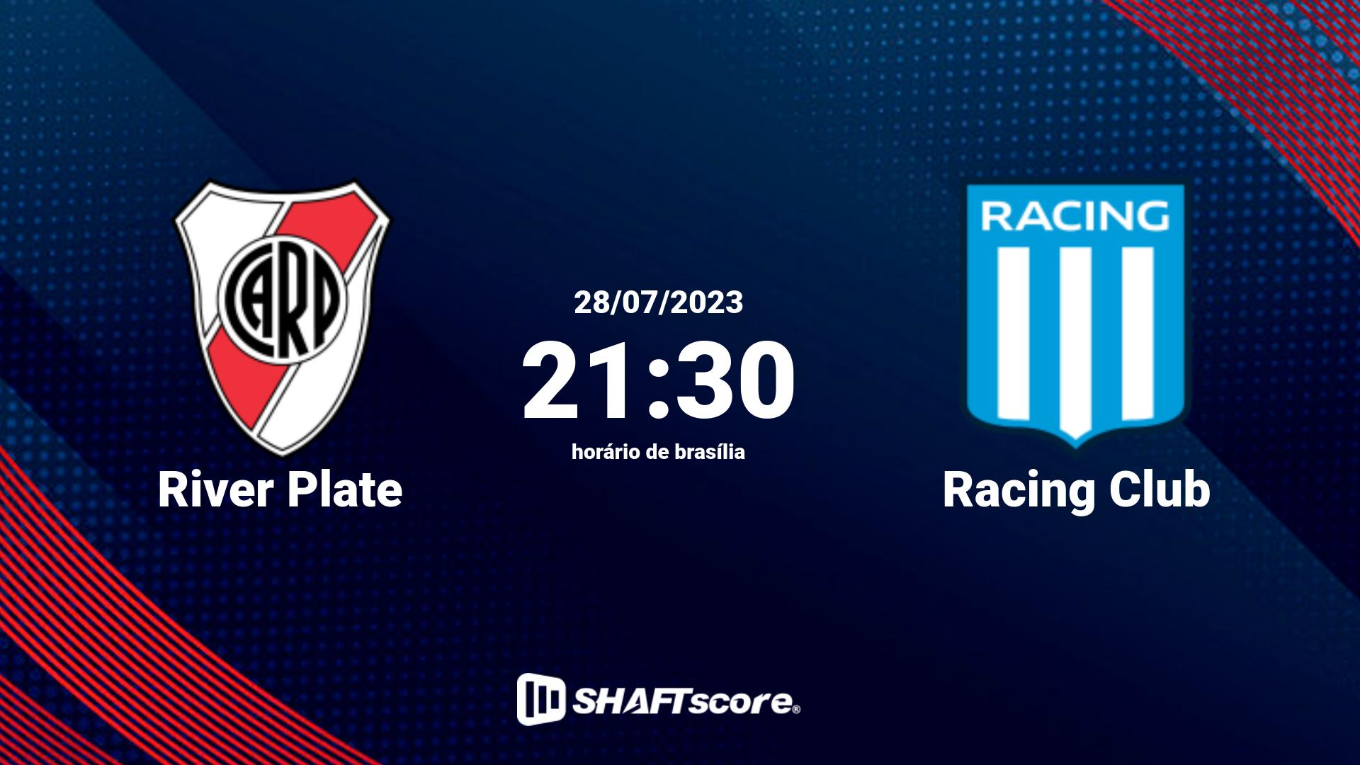 Estatísticas do jogo River Plate vs Racing Club 28.07 21:30