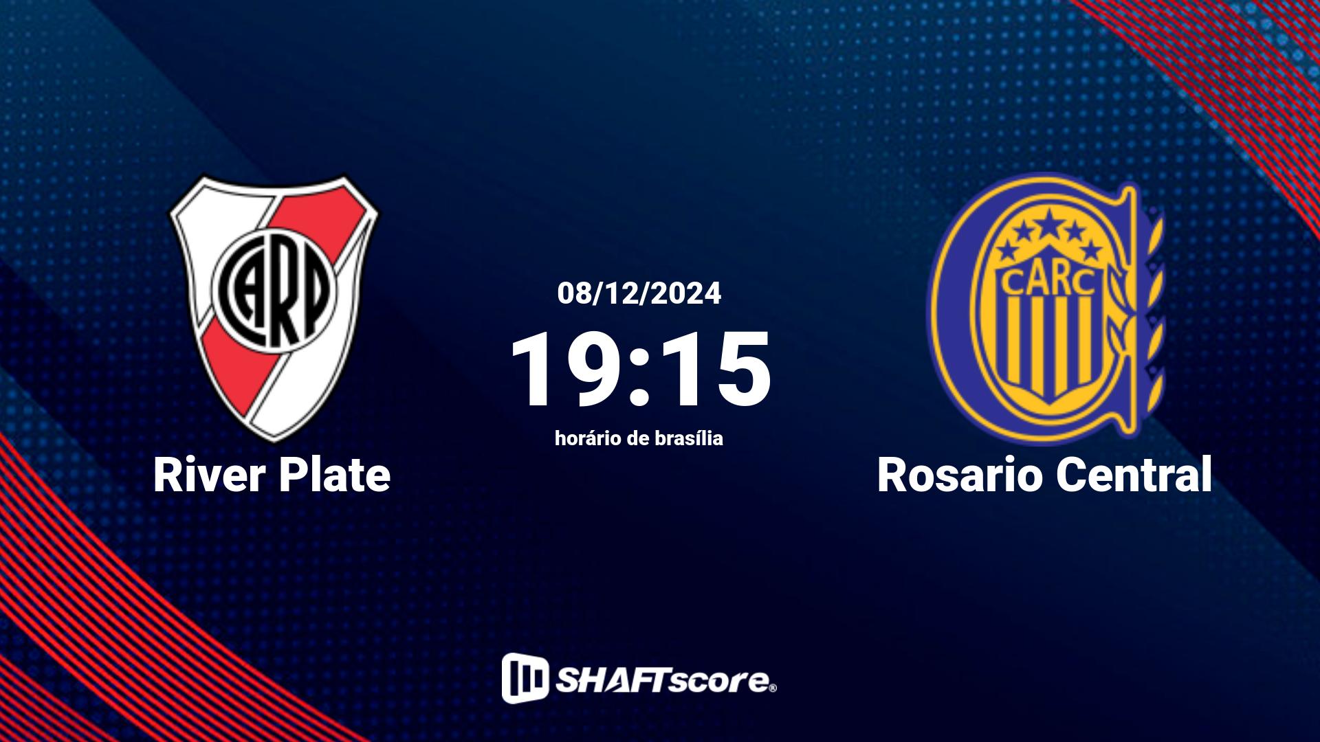 Estatísticas do jogo River Plate vs Rosario Central 08.12 19:15