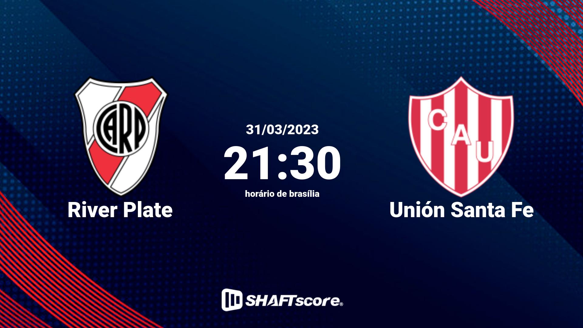 Estatísticas do jogo River Plate vs Unión Santa Fe 31.03 21:30