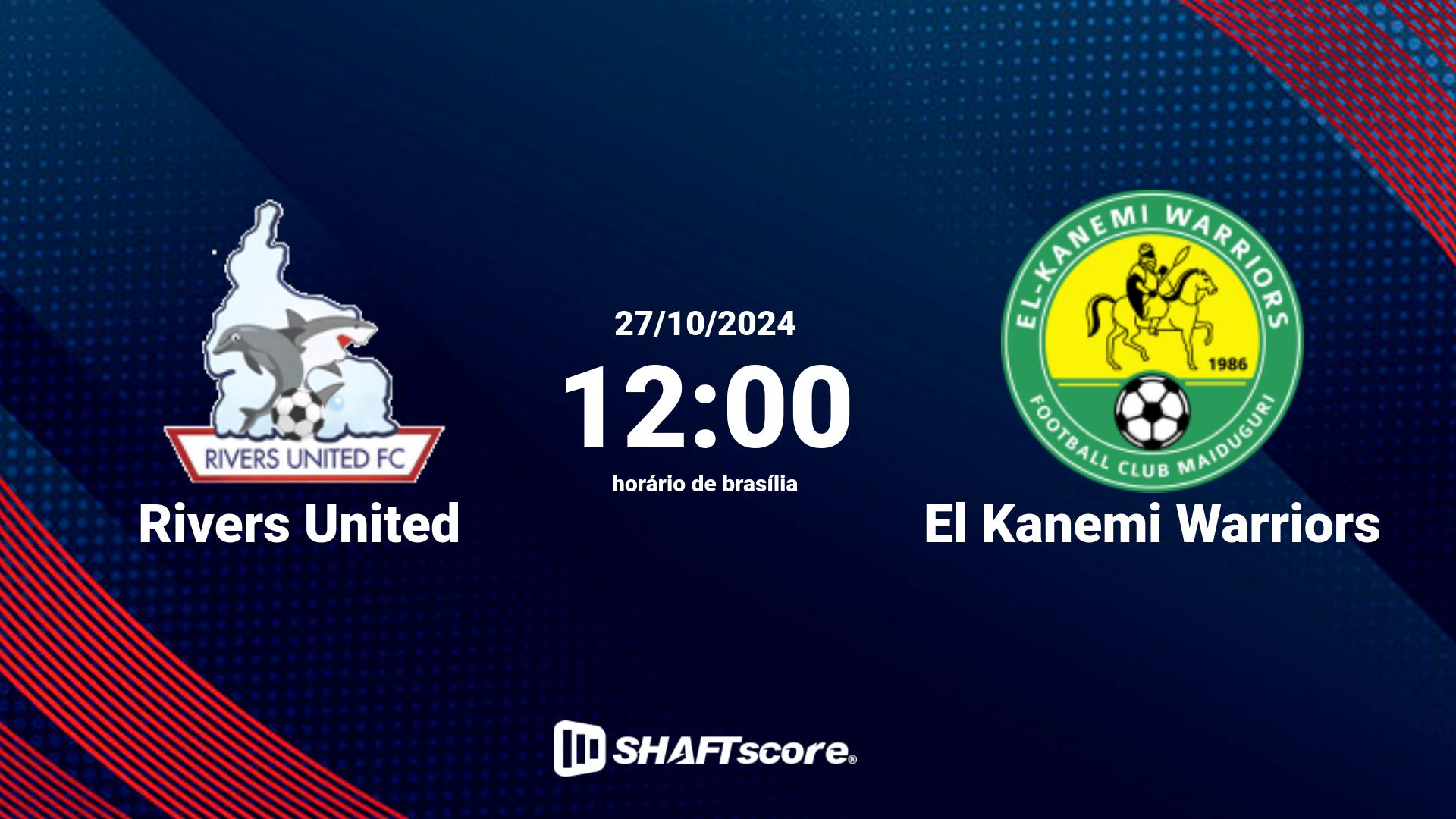 Estatísticas do jogo Rivers United vs El Kanemi Warriors 27.10 12:00