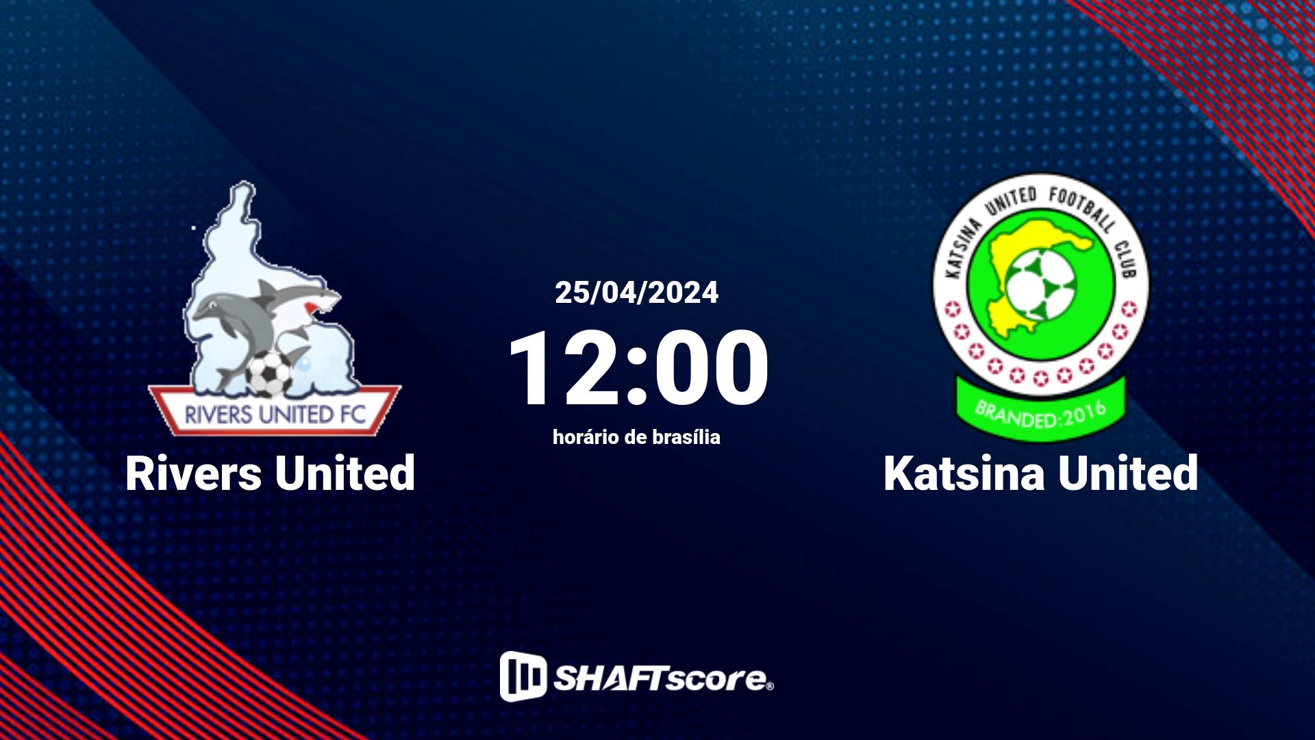 Estatísticas do jogo Rivers United vs Katsina United 25.04 12:00