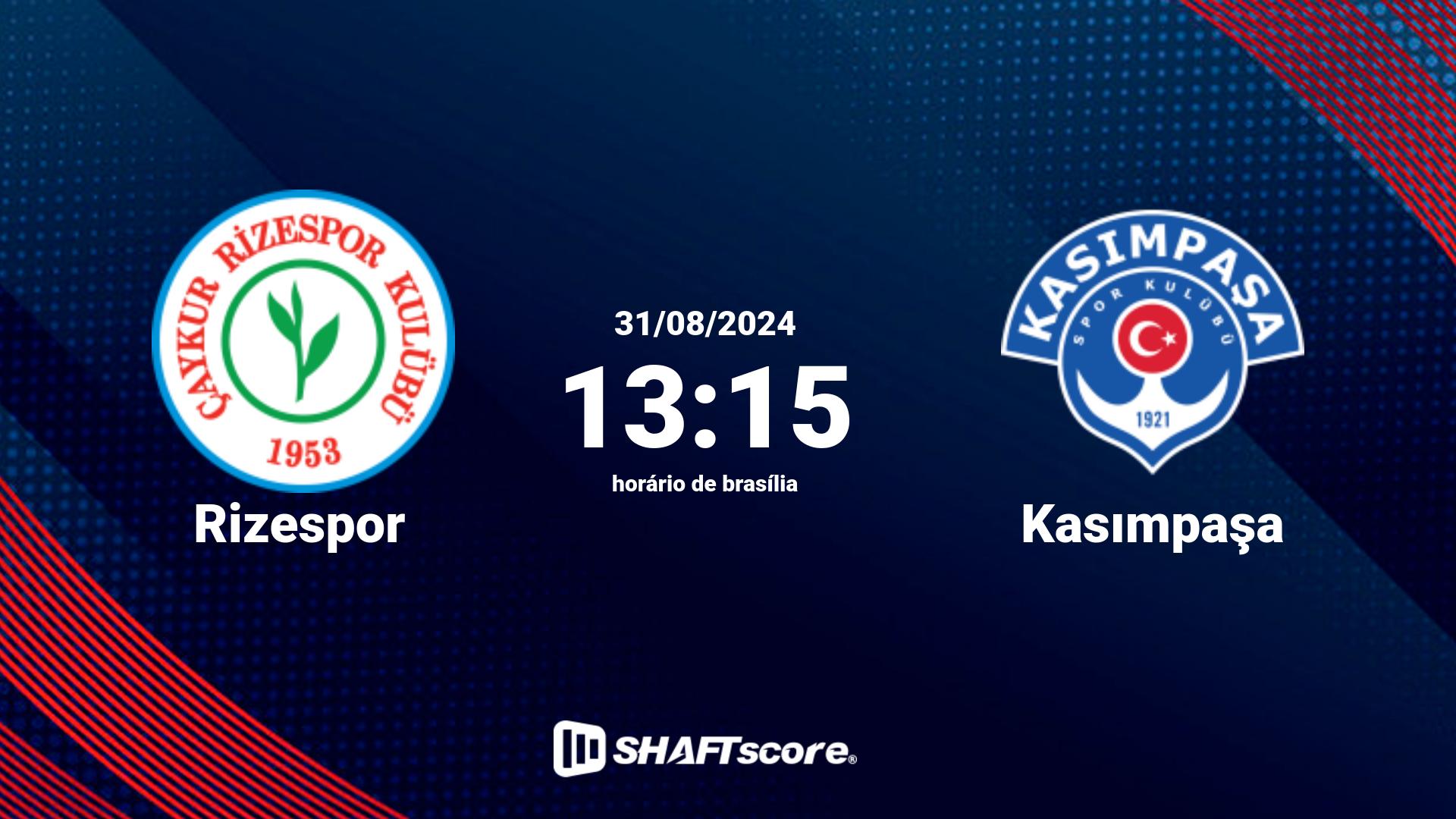 Estatísticas do jogo Rizespor vs Kasımpaşa 31.08 13:15