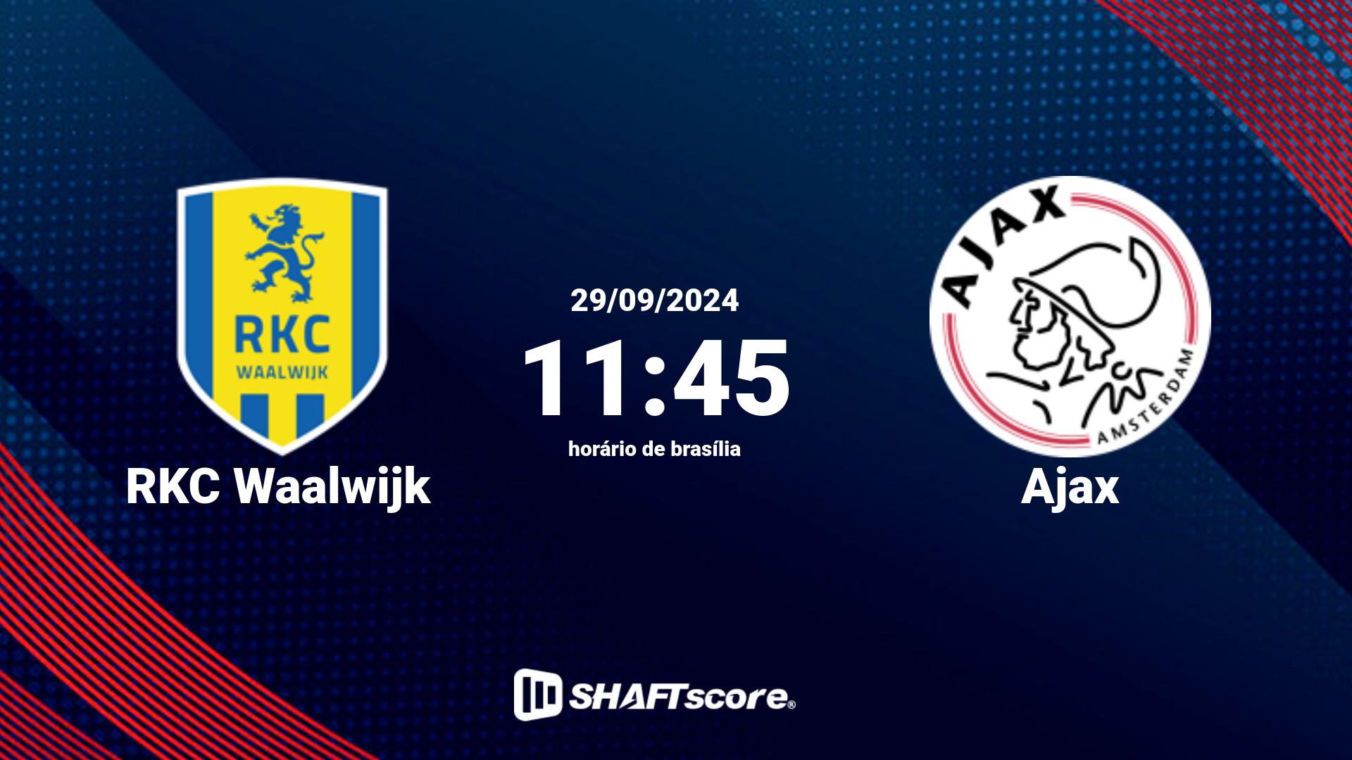 Estatísticas do jogo RKC Waalwijk vs Ajax 29.09 11:45