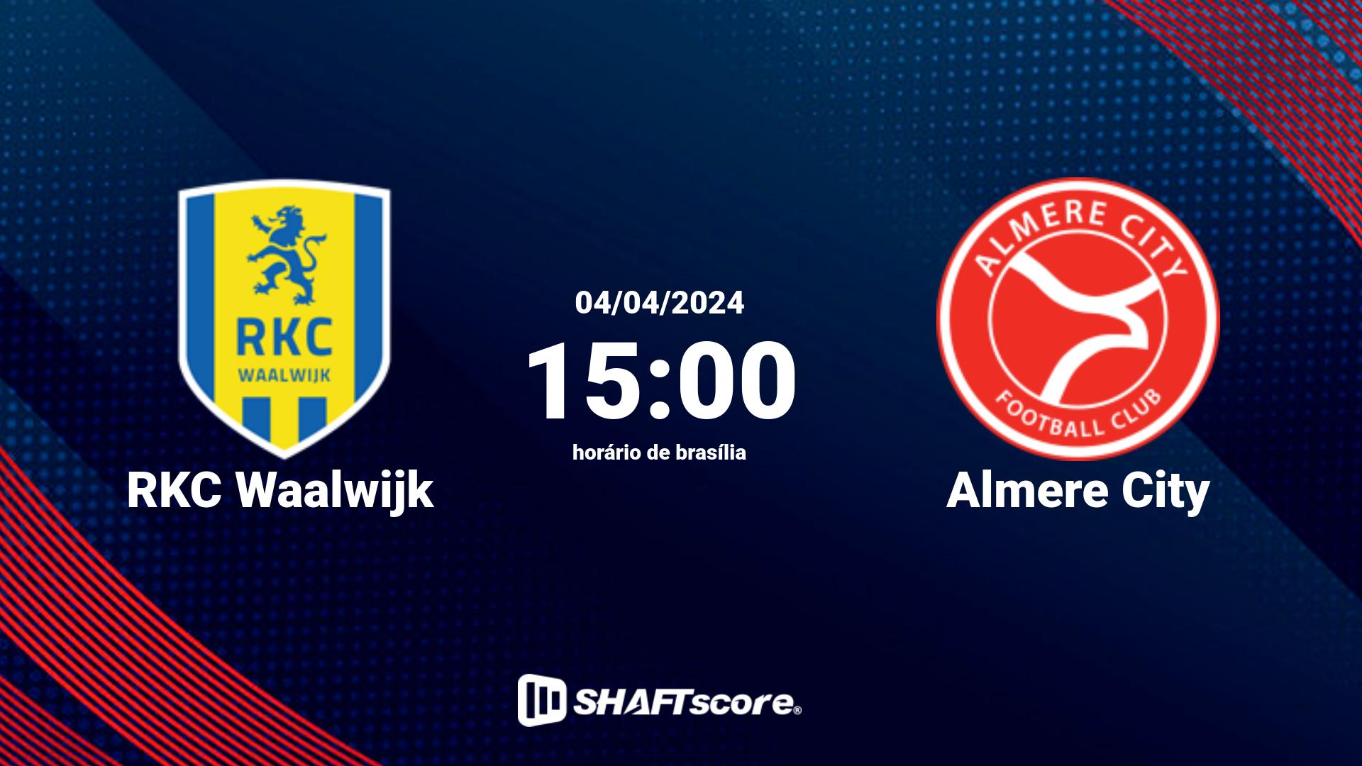 Estatísticas do jogo RKC Waalwijk vs Almere City 04.04 15:00