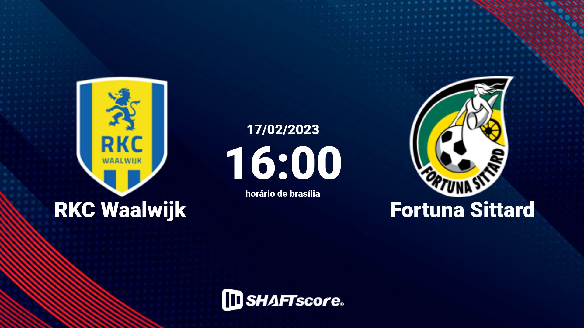 Estatísticas do jogo RKC Waalwijk vs Fortuna Sittard 17.02 16:00