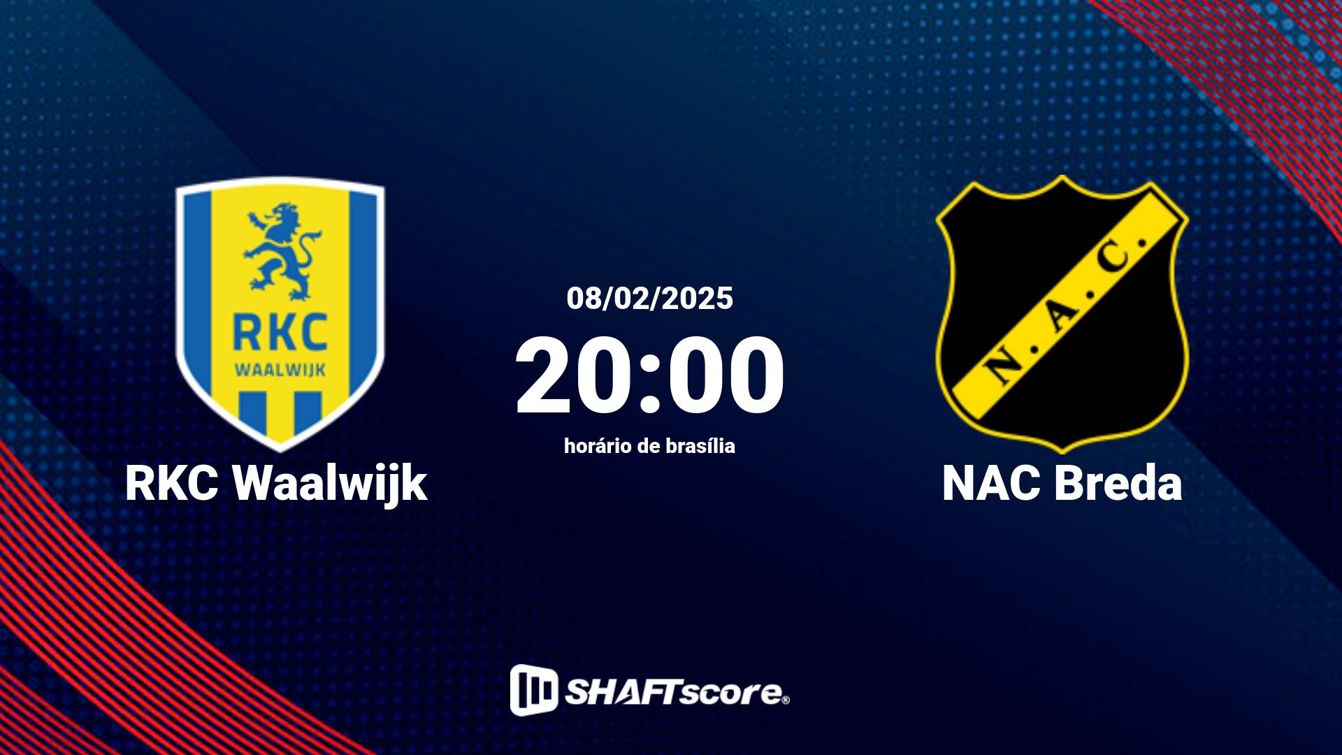 Estatísticas do jogo RKC Waalwijk vs NAC Breda 08.02 20:00