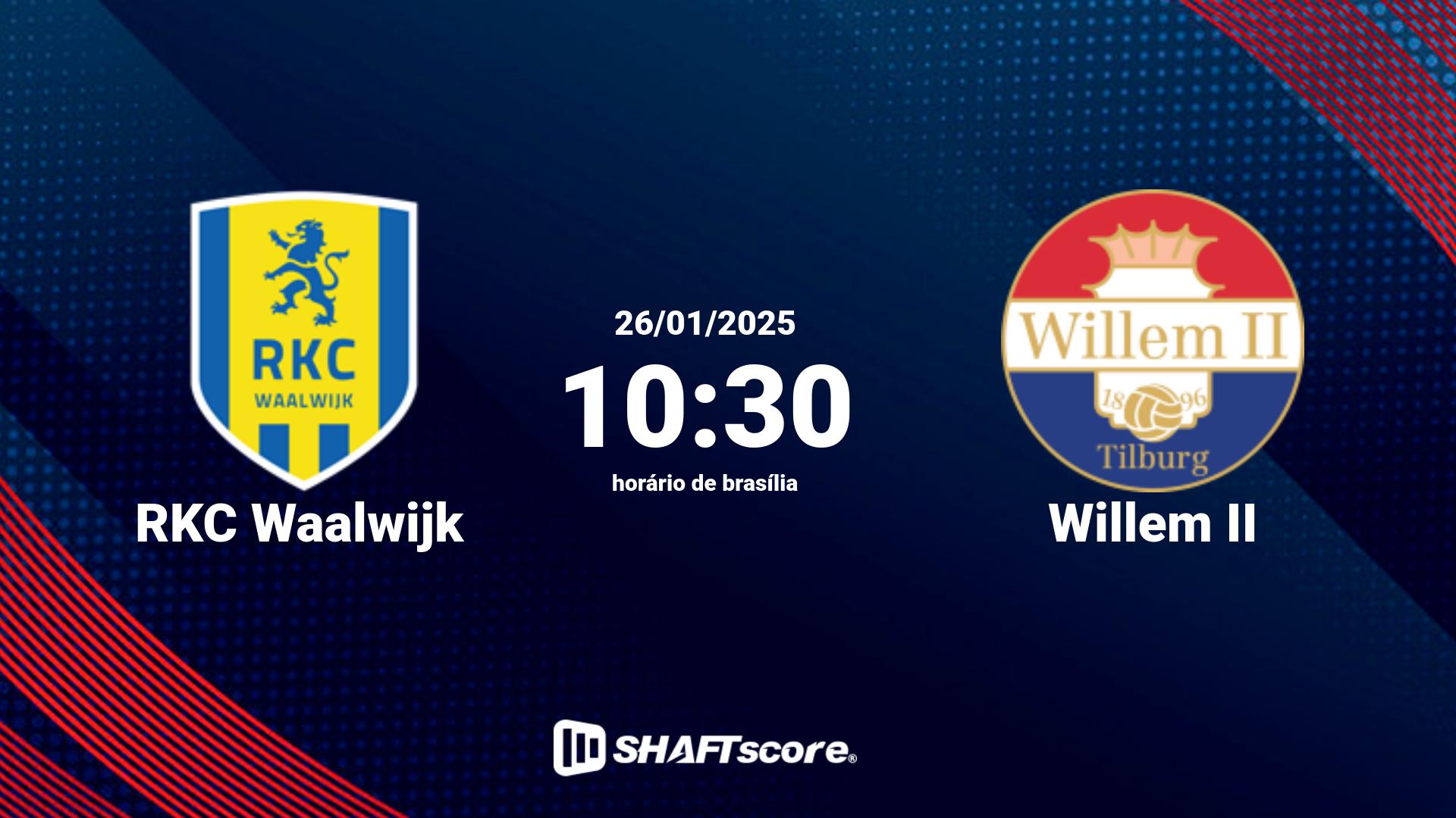 Estatísticas do jogo RKC Waalwijk vs Willem II 26.01 10:30