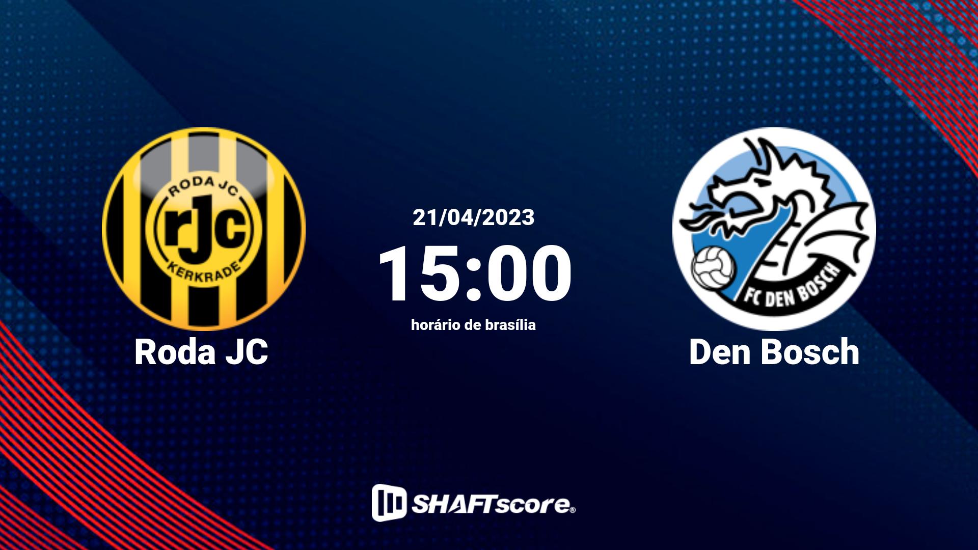 Estatísticas do jogo Roda JC vs Den Bosch 21.04 15:00