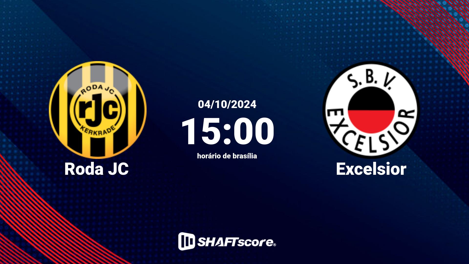 Estatísticas do jogo Roda JC vs Excelsior 04.10 15:00