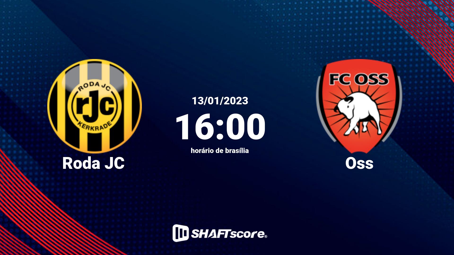 Estatísticas do jogo Roda JC vs Oss 13.01 16:00