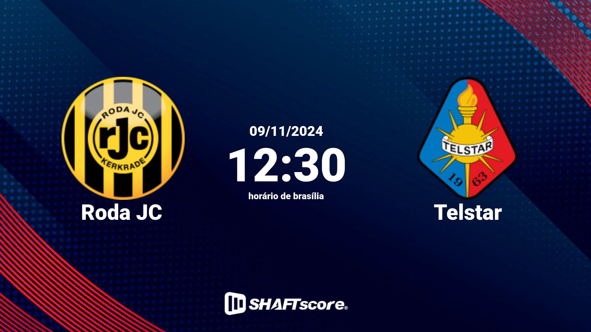 Estatísticas do jogo Roda JC vs Telstar 09.11 12:30