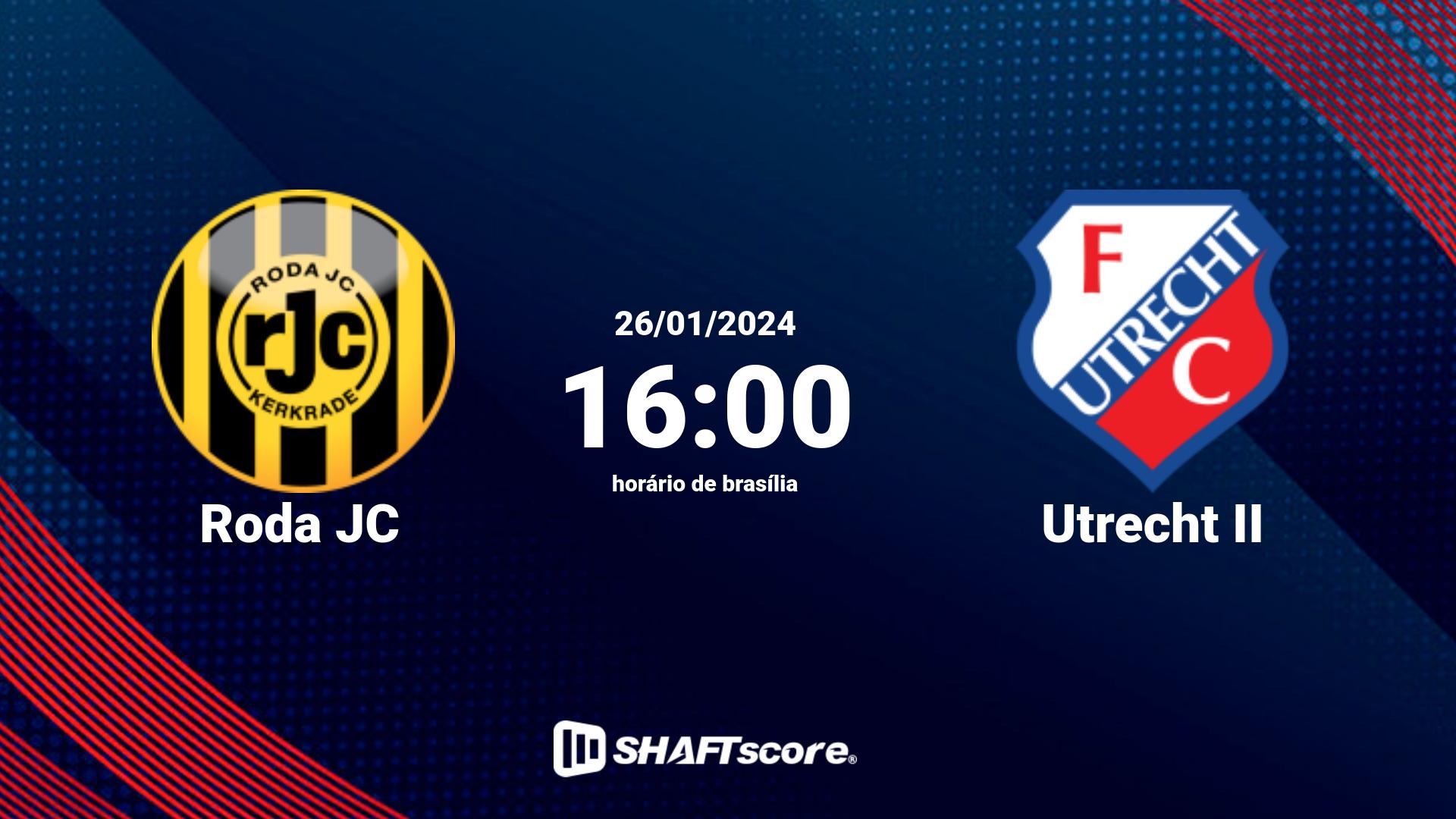 Estatísticas do jogo Roda JC vs Utrecht II 26.01 16:00