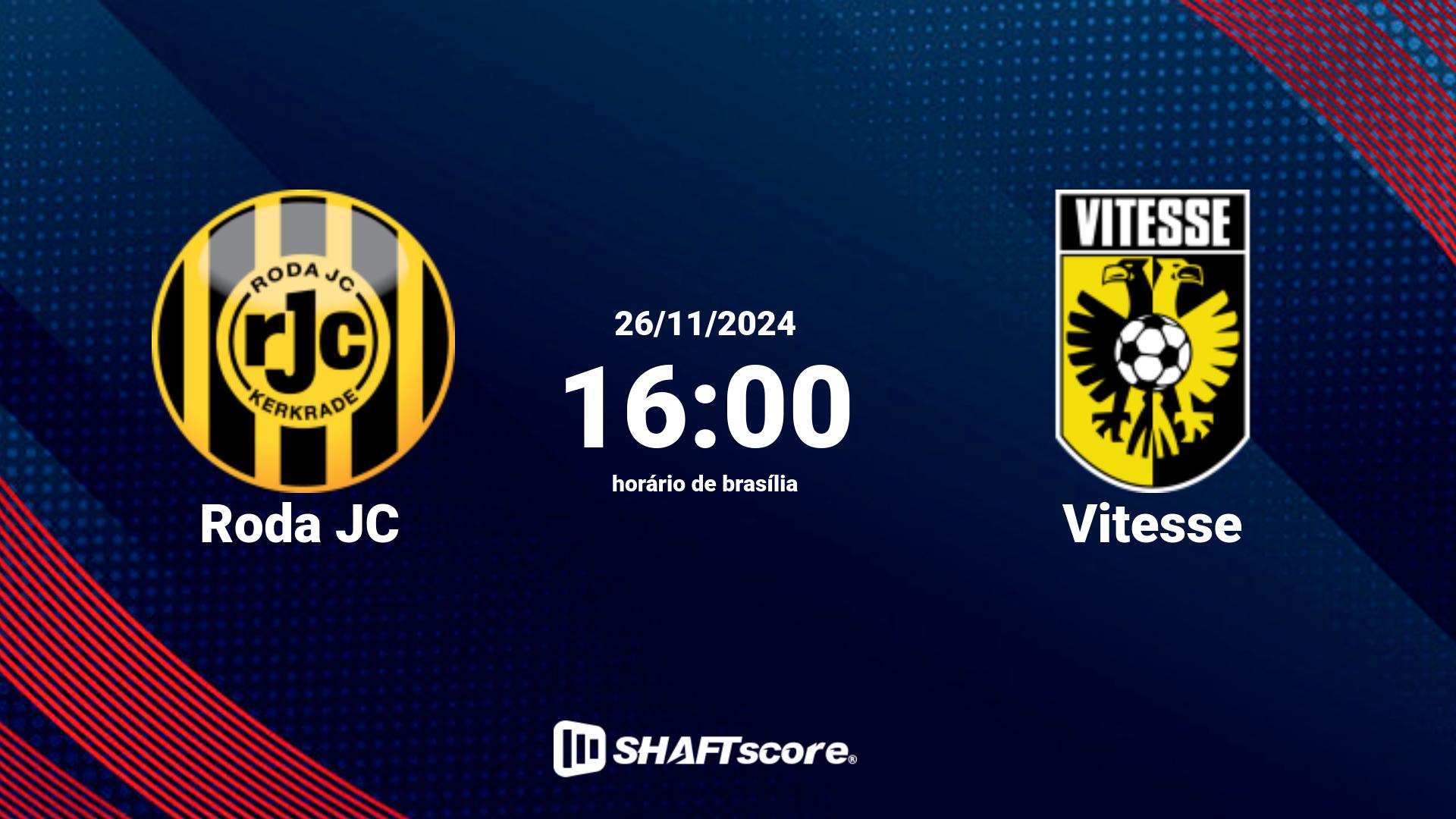 Estatísticas do jogo Roda JC vs Vitesse 26.11 16:00